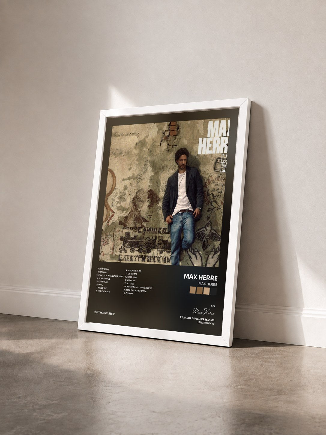 #blanc Tableau de l'album Max Herre de Max Herre vu de trois quarts, cadre blanc