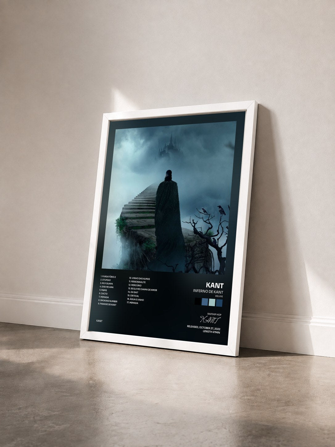 #blanc Tableau de l'album Inferno de Kant (Deluxe) de KANT vu de trois quarts, cadre blanc