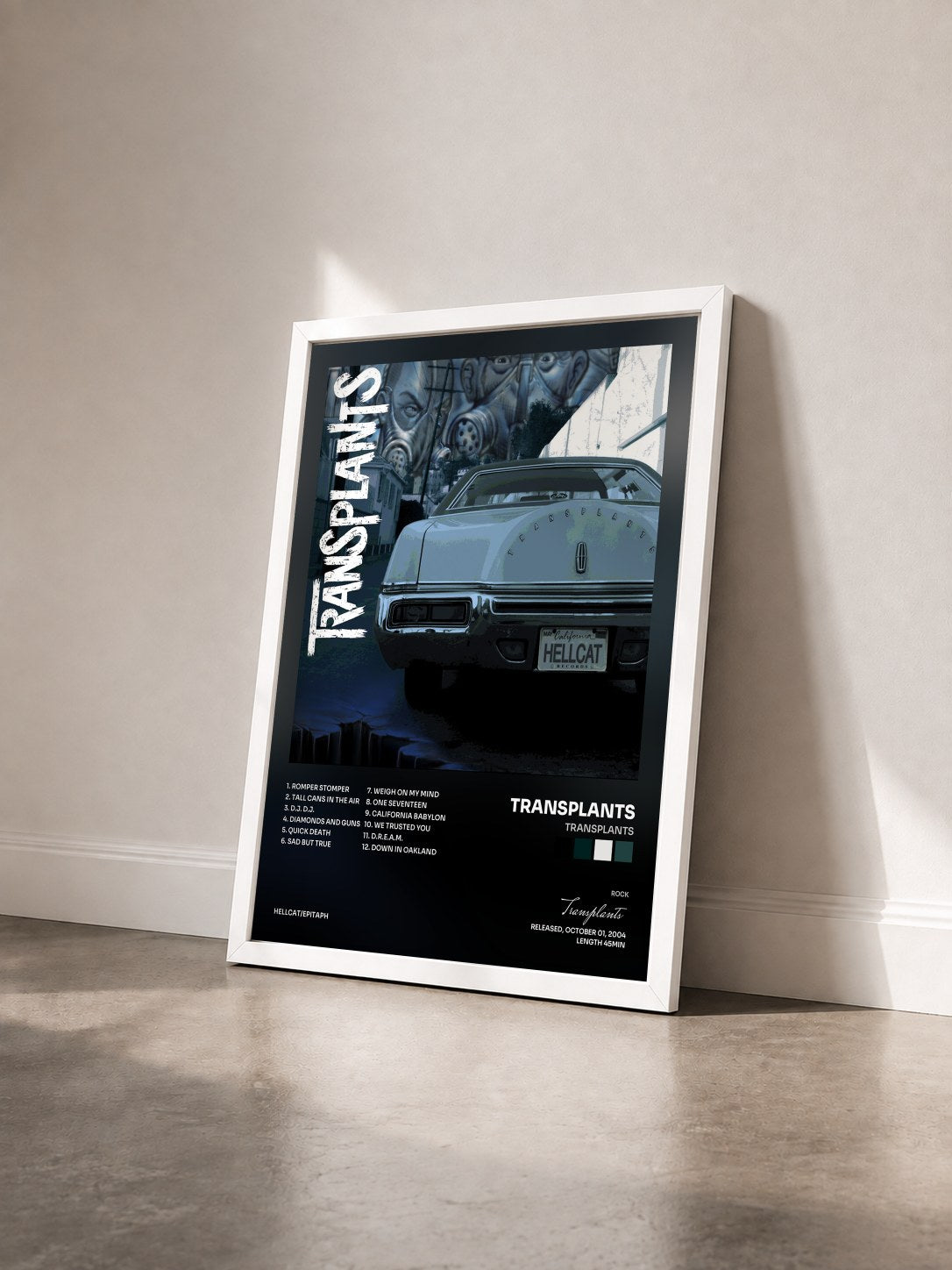 #blanc Tableau de l'album Transplants de Transplants vu de trois quarts, cadre blanc