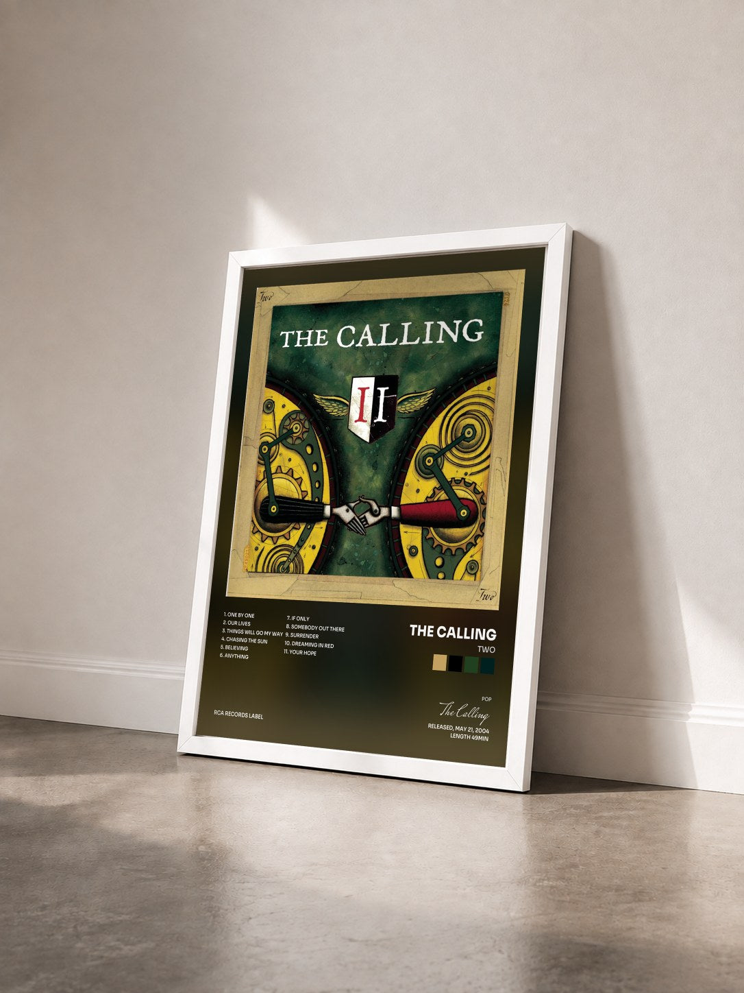 #blanc Tableau de l'album Two de The Calling vu de trois quarts, cadre blanc