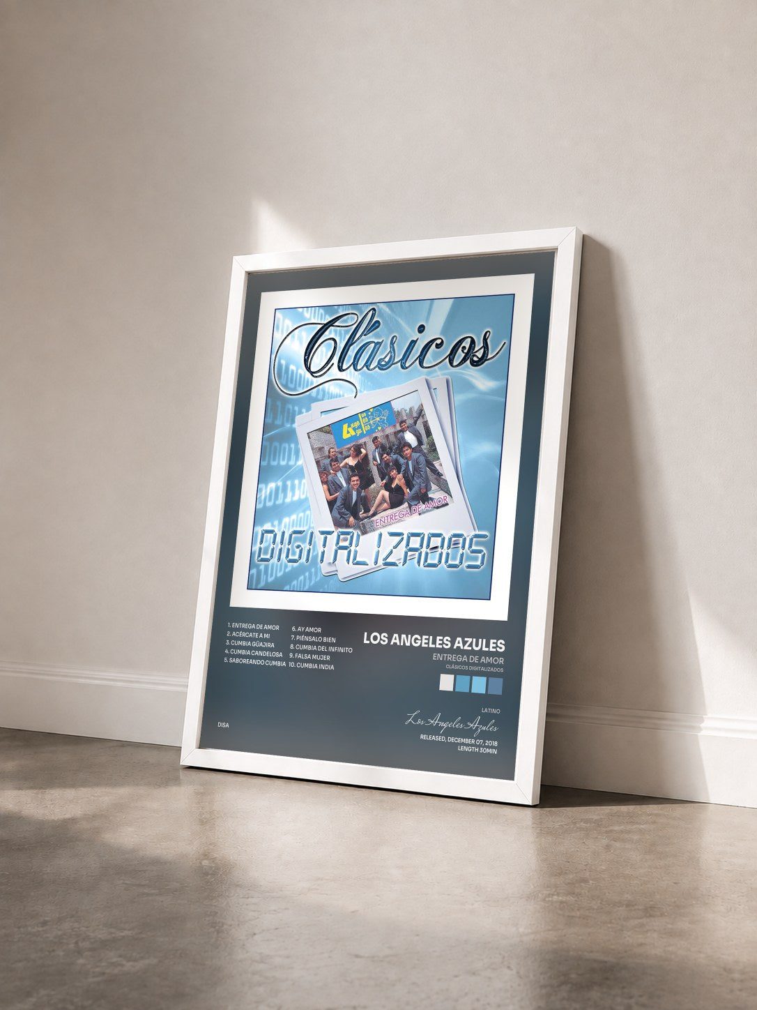 #blanc Tableau de l'album Entrega De Amor (Clásicos Digitalizados) de Los Angeles Azules vu de trois quarts, cadre blanc