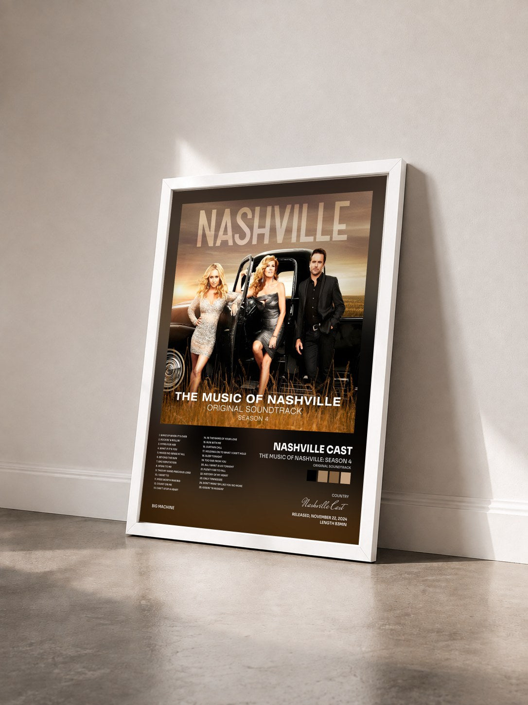 #blanc Tableau de l'album The Music Of Nashville: Season 4 (Original Soundtrack) de Nashville Cast vu de trois quarts, cadre blanc