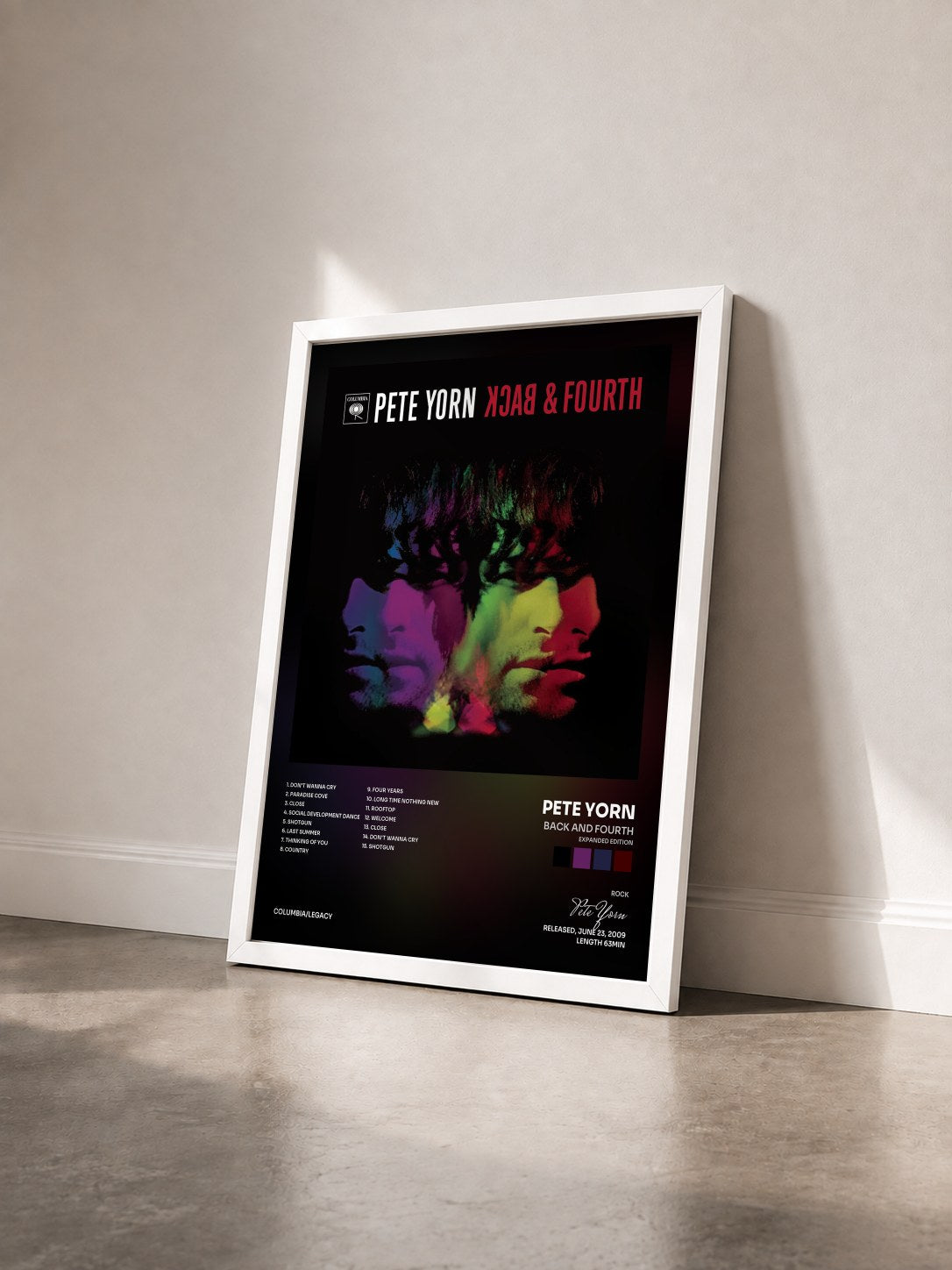 #blanc Tableau de l'album Back and Fourth (Expanded Edition) de Pete Yorn vu de trois quarts, cadre blanc
