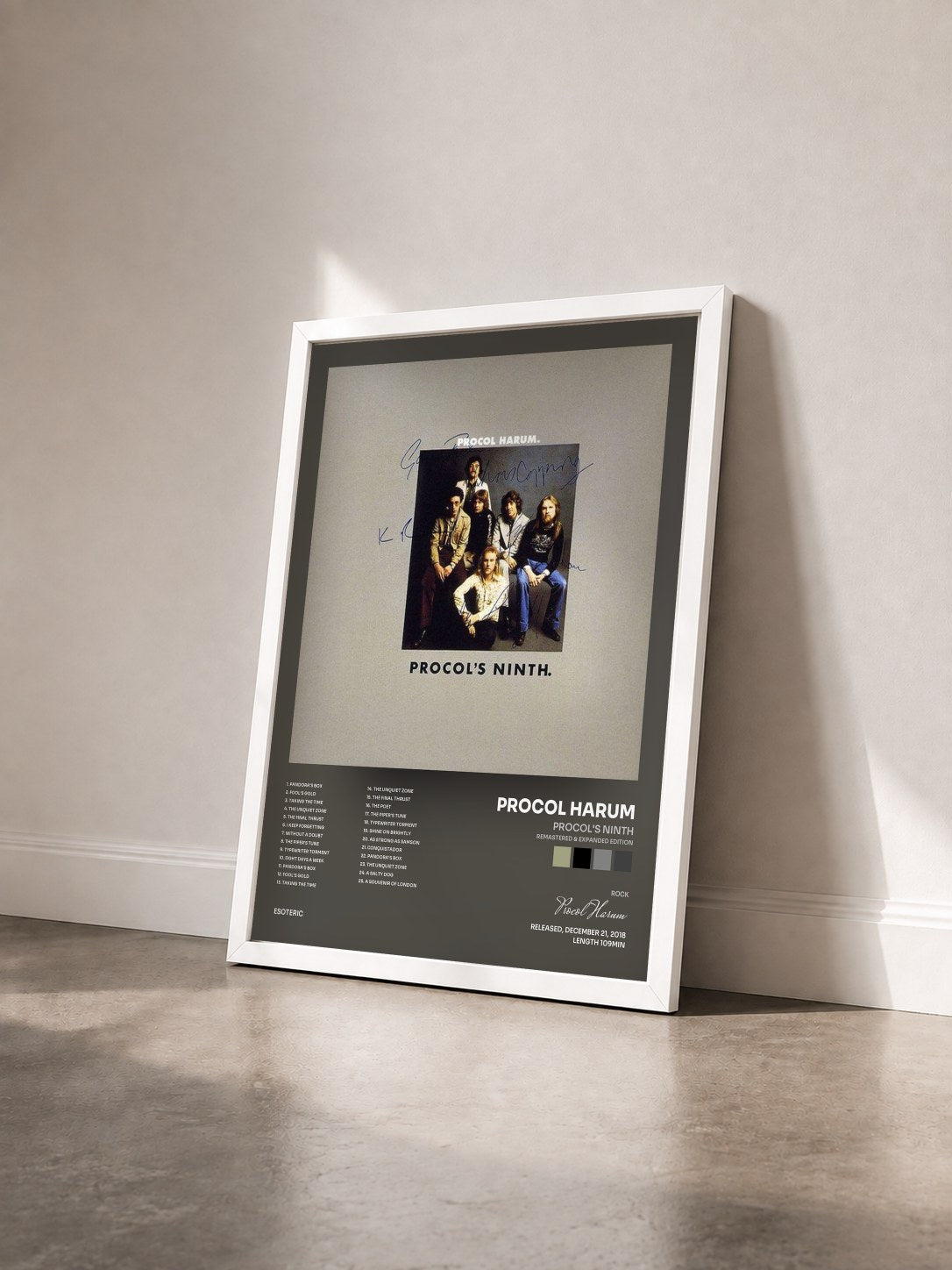 #blanc Tableau de l'album Procol's Ninth (Remastered & Expanded Edition) de Procol Harum vu de trois quarts, cadre blanc