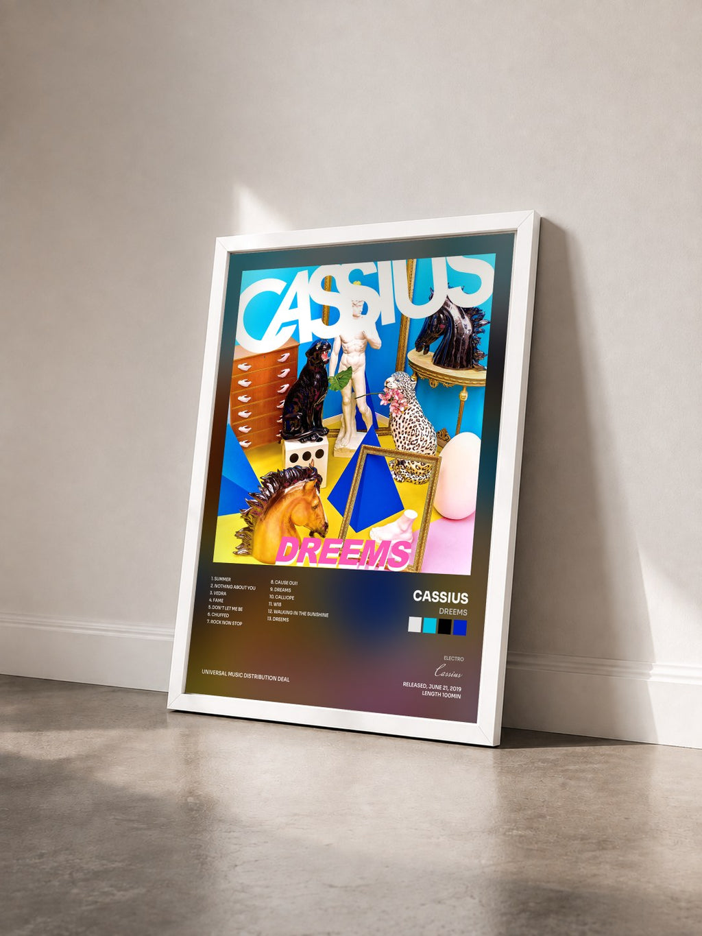 #blanc Dreems by Cassius as a framed art print seen at an angle, white frame