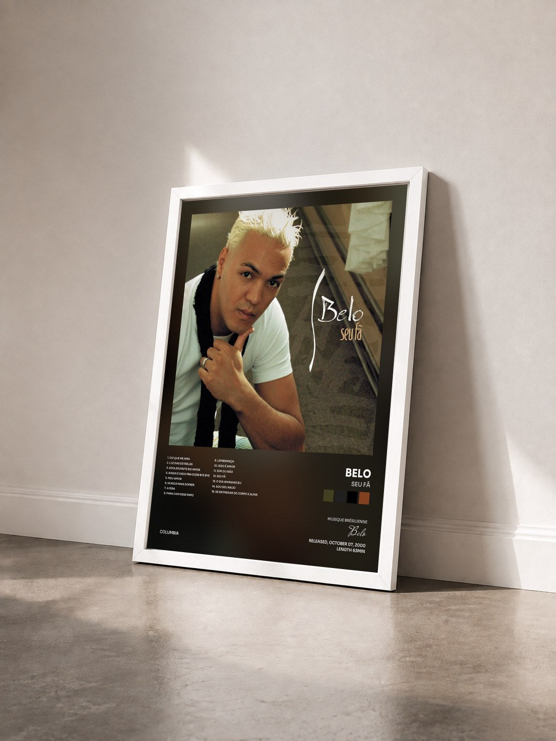 #blanc Tableau de l'album Seu Fã de Belo vu de trois quarts, cadre blanc