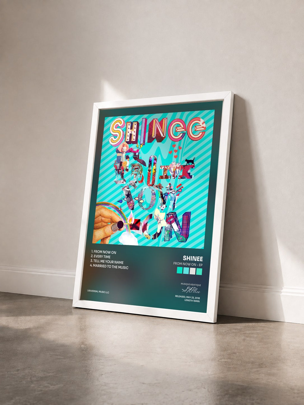 #blanc Tableau de l'album From Now On - EP de SHINee vu de trois quarts, cadre blanc