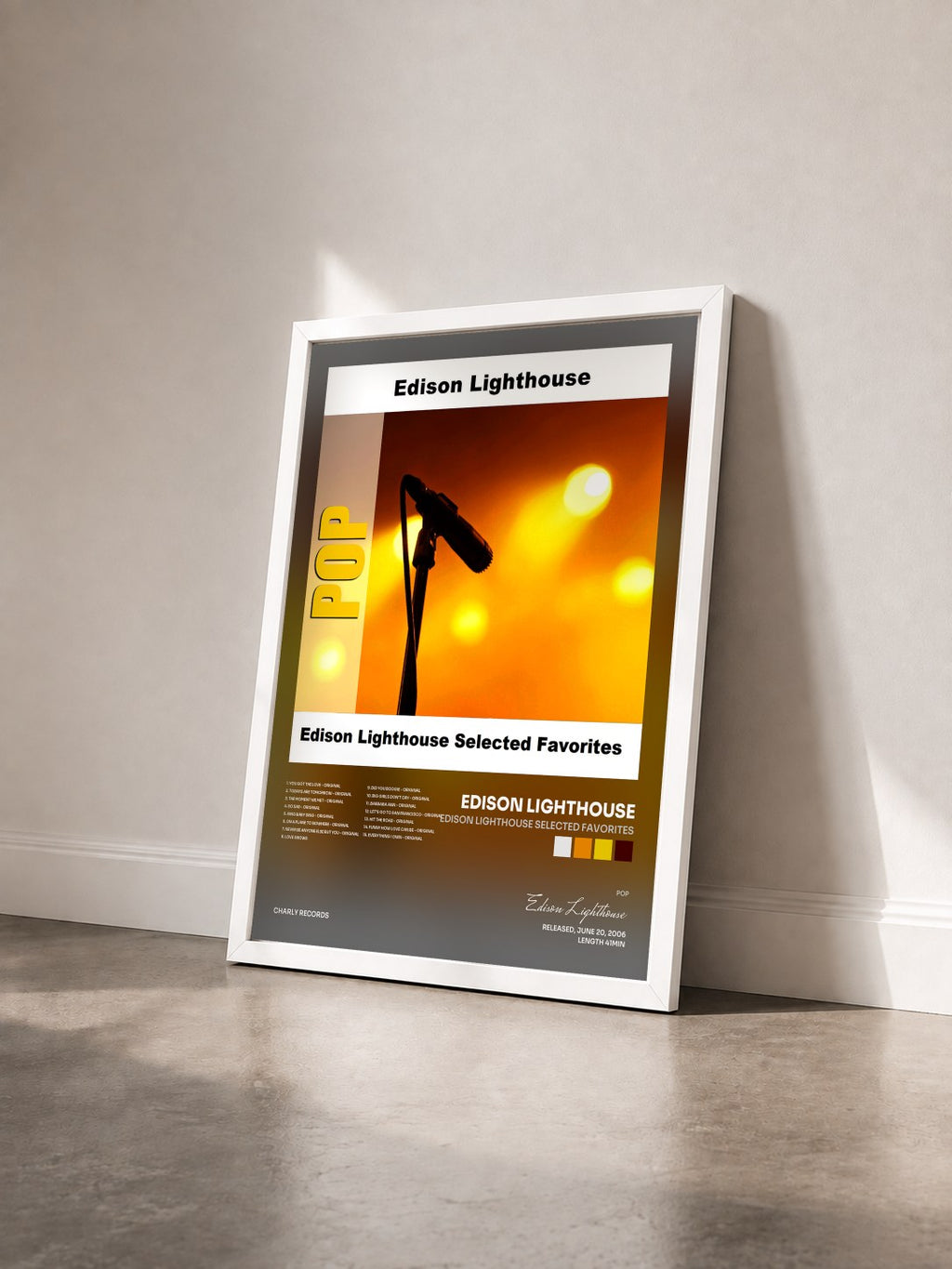 #blanc Tableau de l'album Edison Lighthouse Selected Favorites de Edison Lighthouse vu de trois quarts, cadre blanc