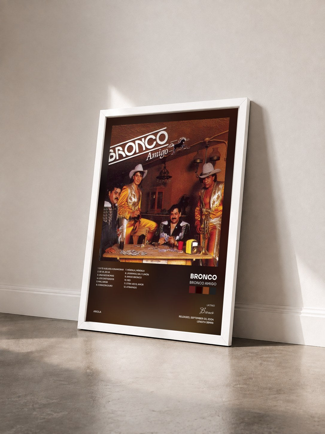 #blanc Tableau de l'album Bronco Amigo de Bronco vu de trois quarts, cadre blanc