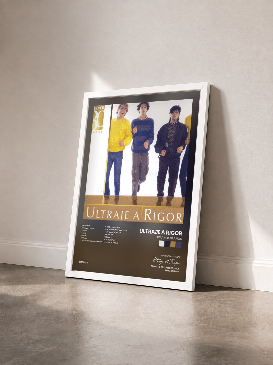 #blanc Tableau de l'album Warner 30 Anos de Ultraje A Rigor vu de trois quarts, cadre blanc