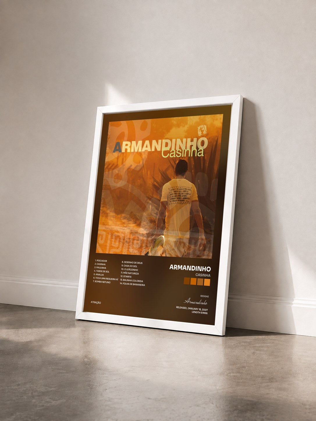 #blanc Tableau de l'album Casinha de Armandinho vu de trois quarts, cadre blanc