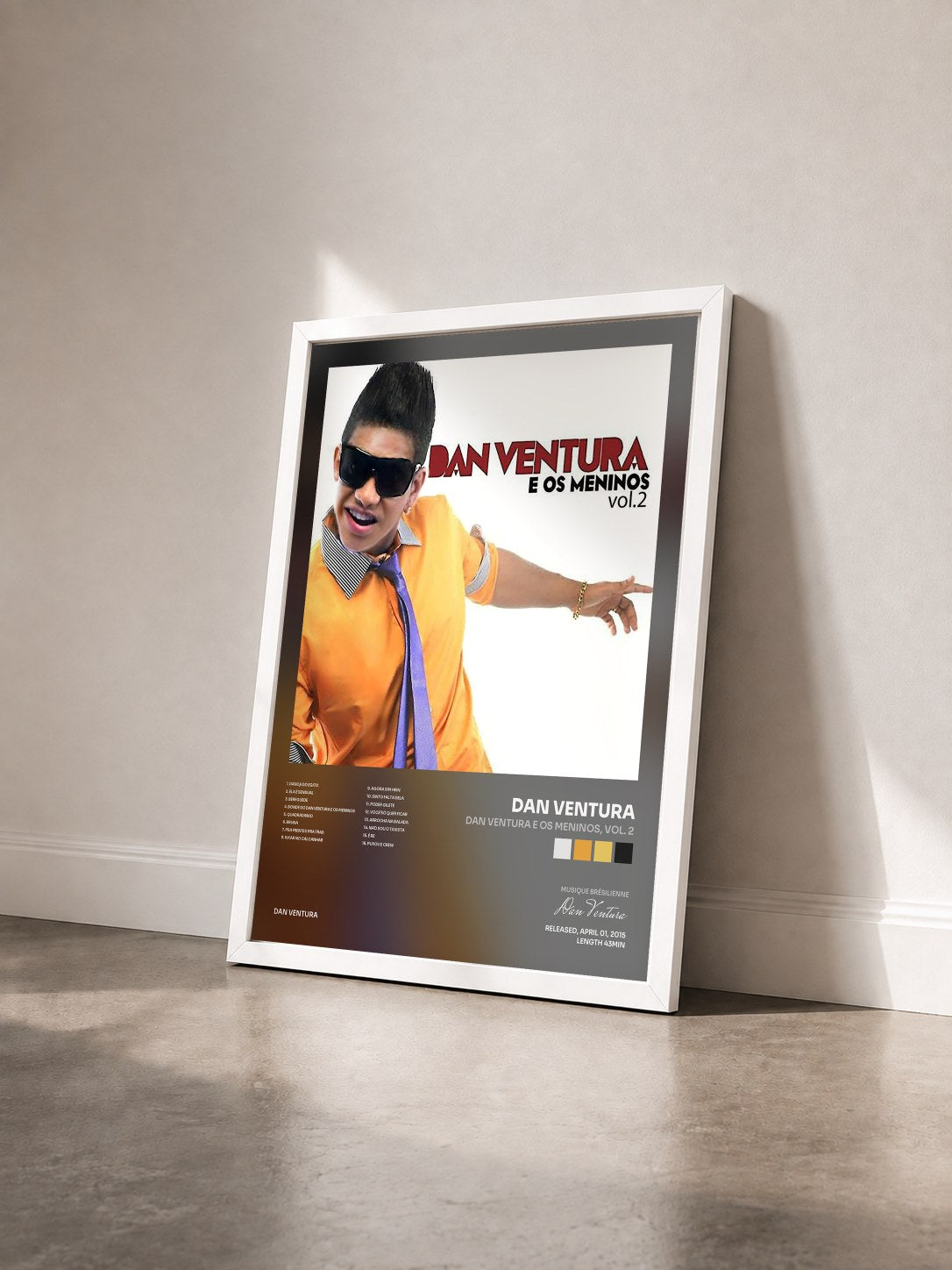 #blanc Tableau de l'album Dan Ventura e os Meninos, Vol. 2 de Dan Ventura vu de trois quarts, cadre blanc