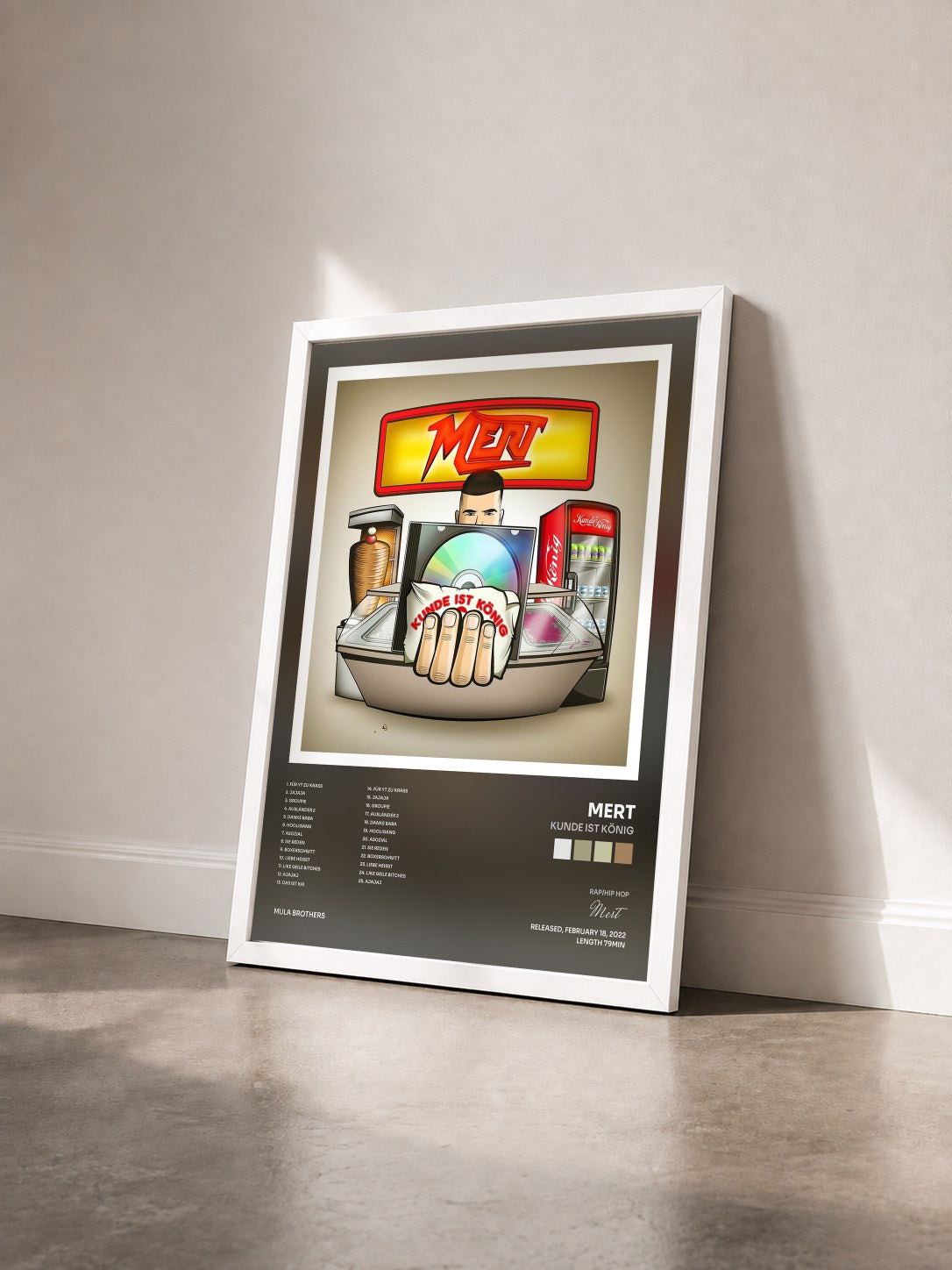 #blanc Tableau de l'album Kunde ist König de Mert vu de trois quarts, cadre blanc
