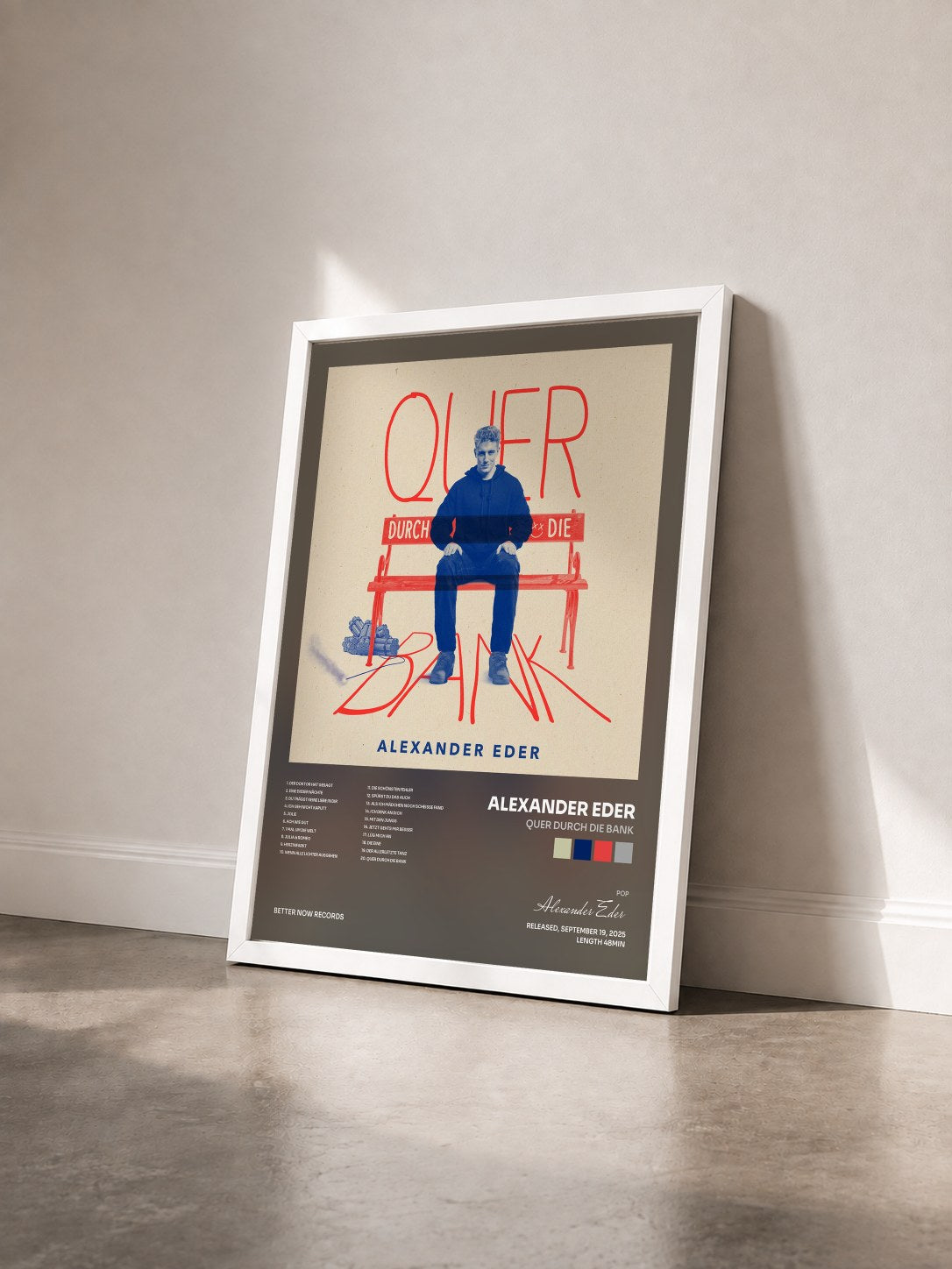 #blanc Tableau de l'album Quer durch die Bank de Alexander Eder vu de trois quarts, cadre blanc