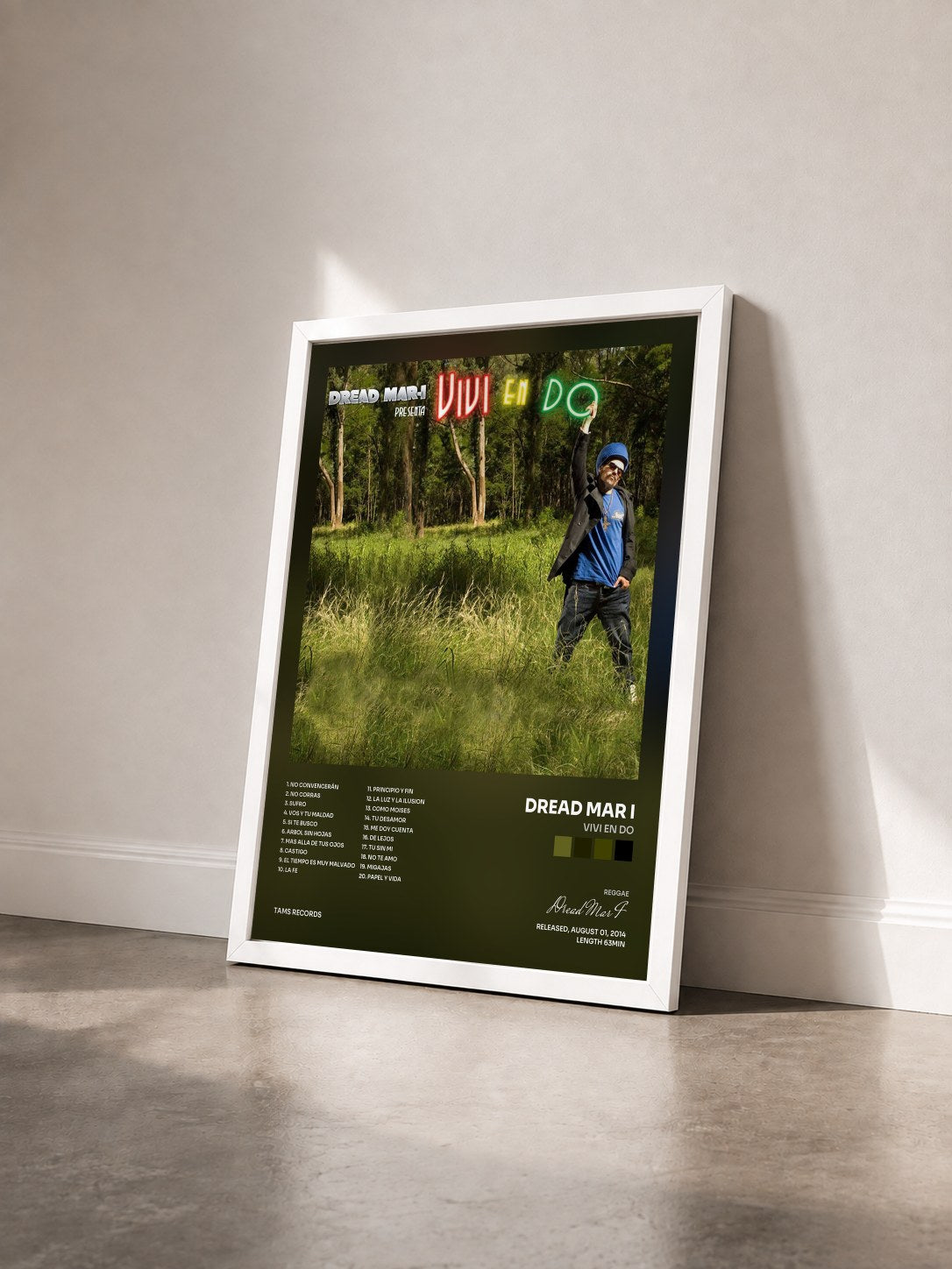 #blanc Tableau de l'album Vivi En Do de Dread Mar I vu de trois quarts, cadre blanc