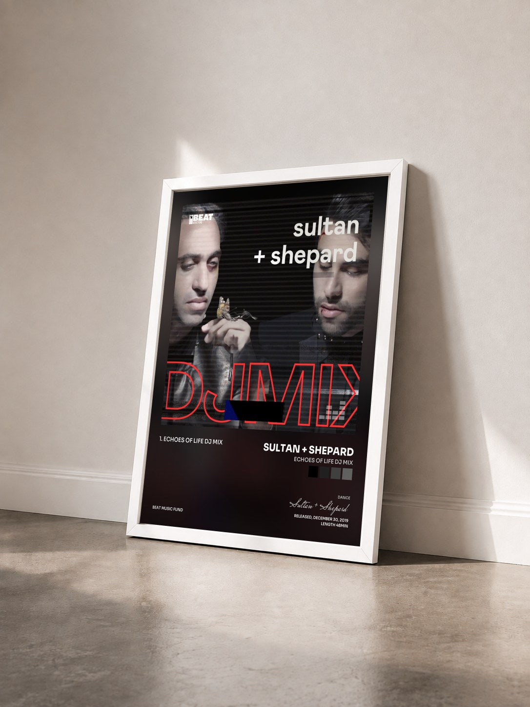 #blanc Tableau de l'album Echoes Of Life DJ Mix de Sultan + Shepard vu de trois quarts, cadre blanc