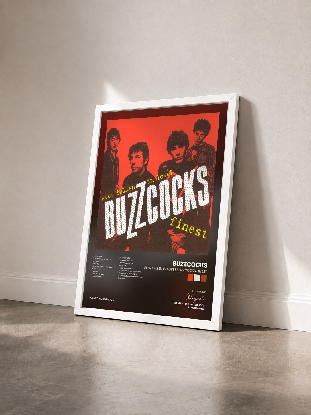 #blanc Tableau de l'album Ever Fallen In Love? Buzzcocks Finest de Buzzcocks vu de trois quarts, cadre blanc