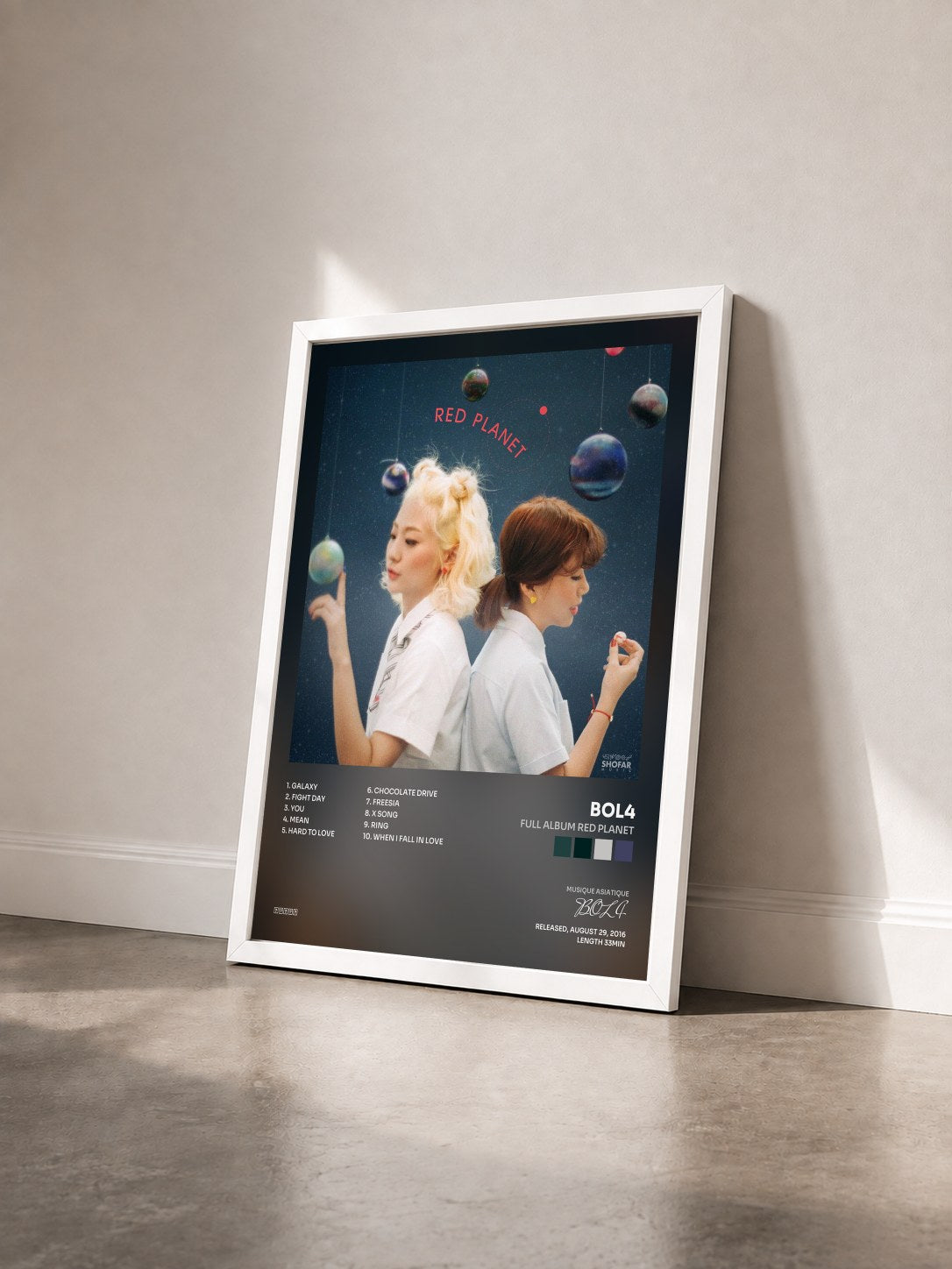 #blanc Tableau de l'album Full Album RED PLANET de BOL4 vu de trois quarts, cadre blanc