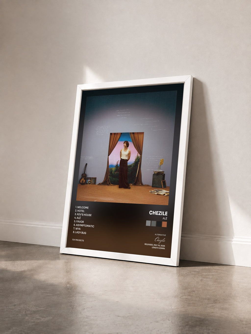 #blanc Alē by Chezile as a framed art print seen at an angle, white frame