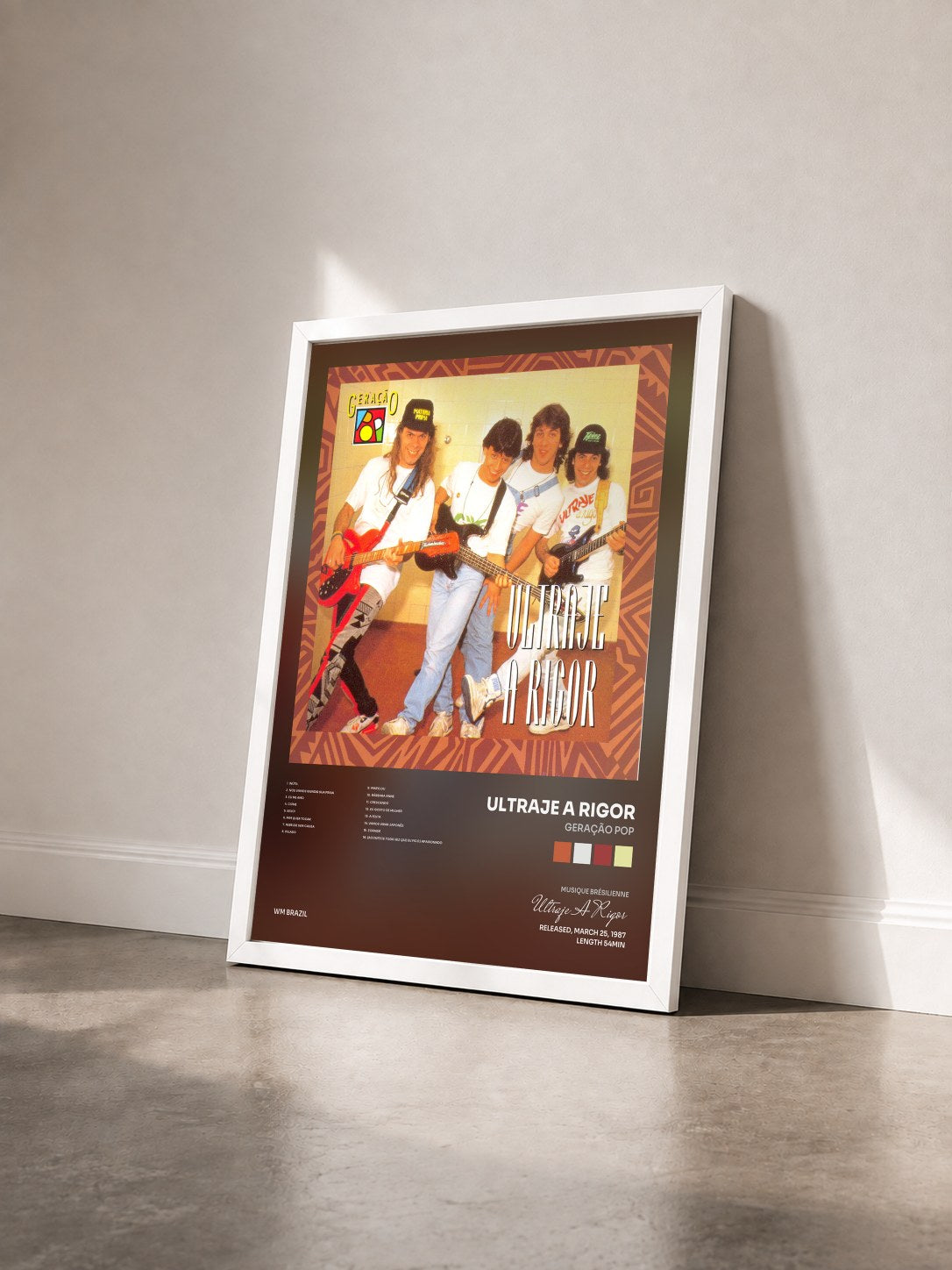 #blanc Tableau de l'album Geração Pop de Ultraje A Rigor vu de trois quarts, cadre blanc