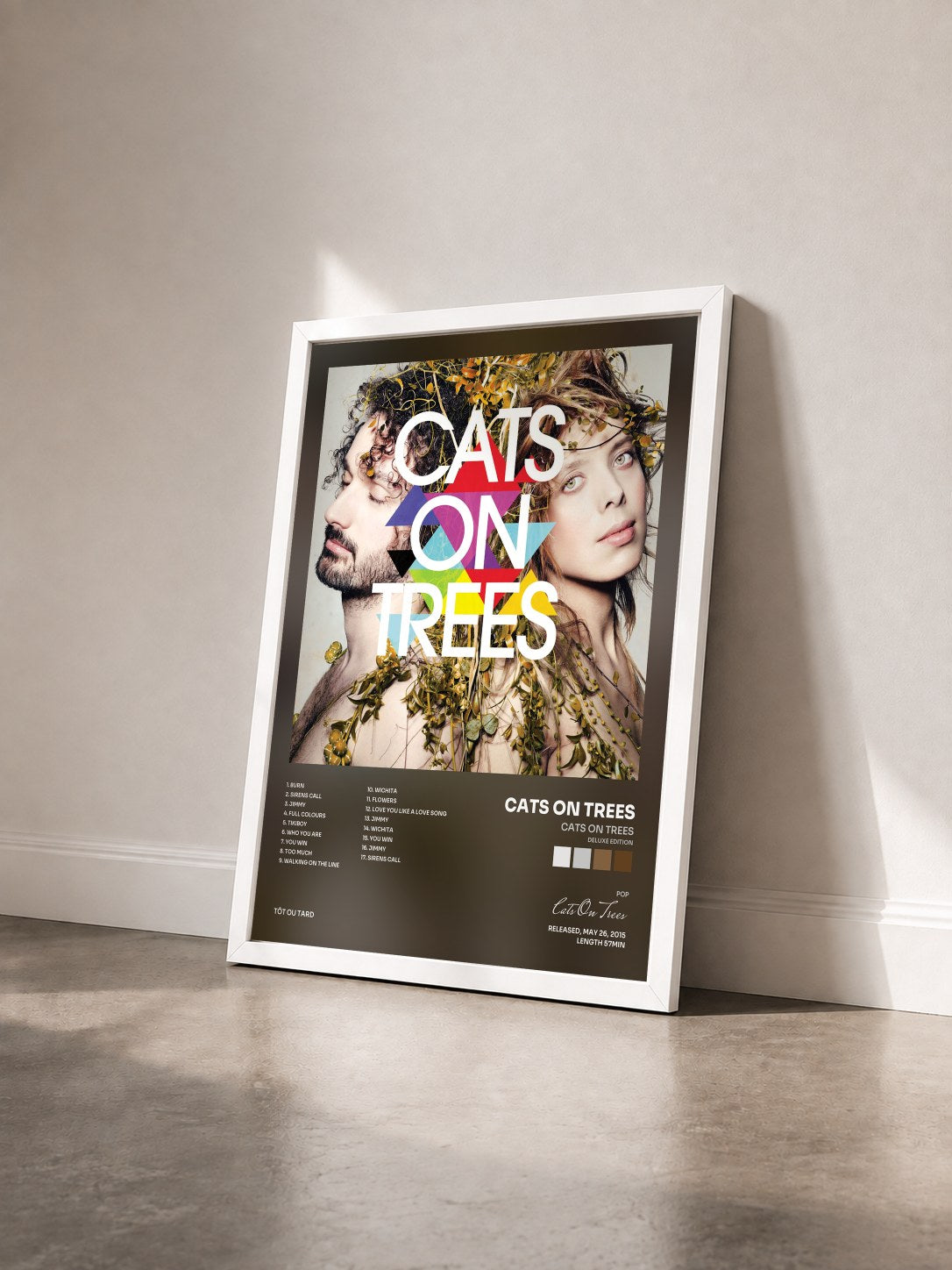 #blanc Tableau de l'album Cats On Trees (Deluxe Edition) de Cats On Trees vu de trois quarts, cadre blanc
