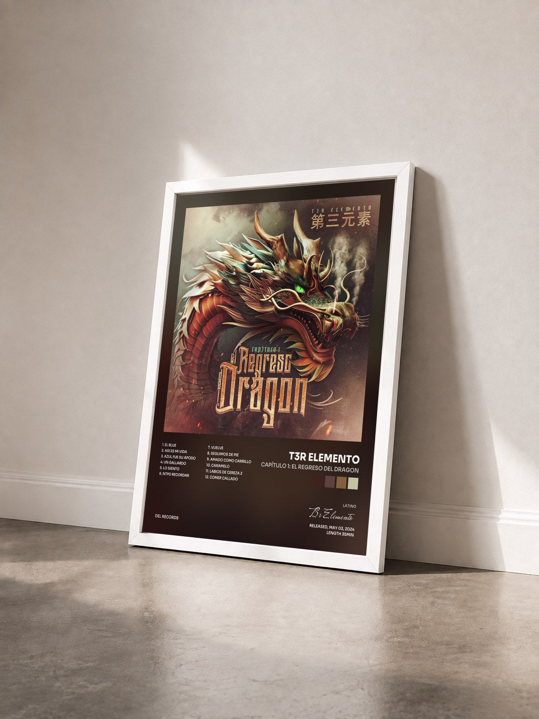 #blanc Tableau de l'album Capítulo 1: El Regreso Del Dragon de T3r Elemento vu de trois quarts, cadre blanc
