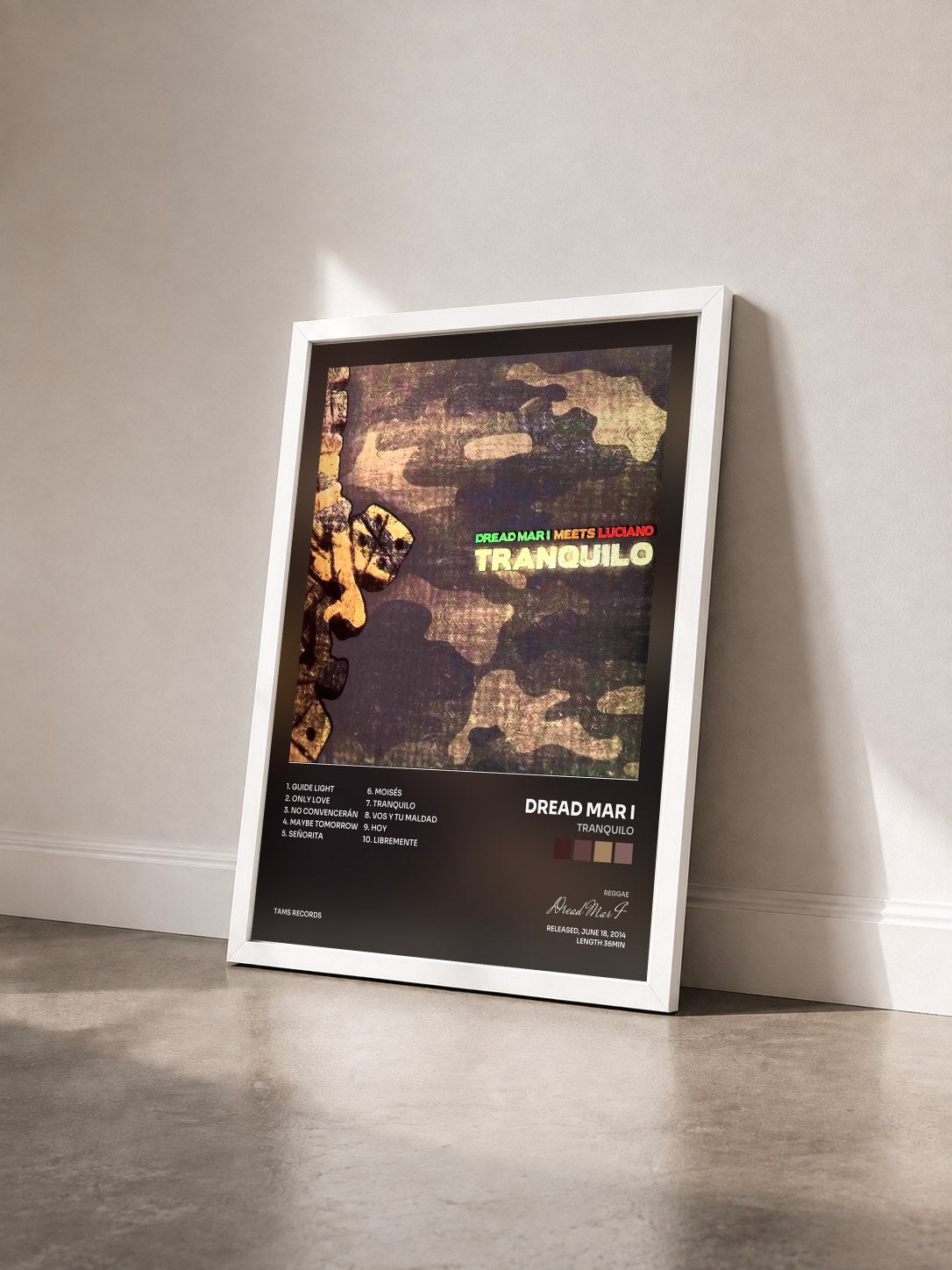 #blanc Tableau de l'album Tranquilo de Dread Mar I vu de trois quarts, cadre blanc