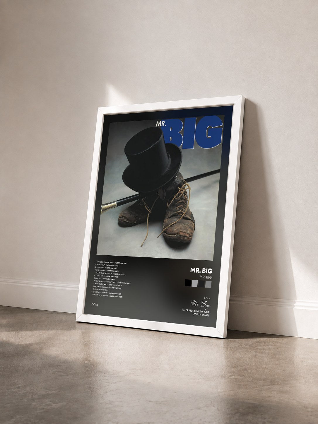 #blanc Tableau de l'album Mr. Big de Mr. Big vu de trois quarts, cadre blanc