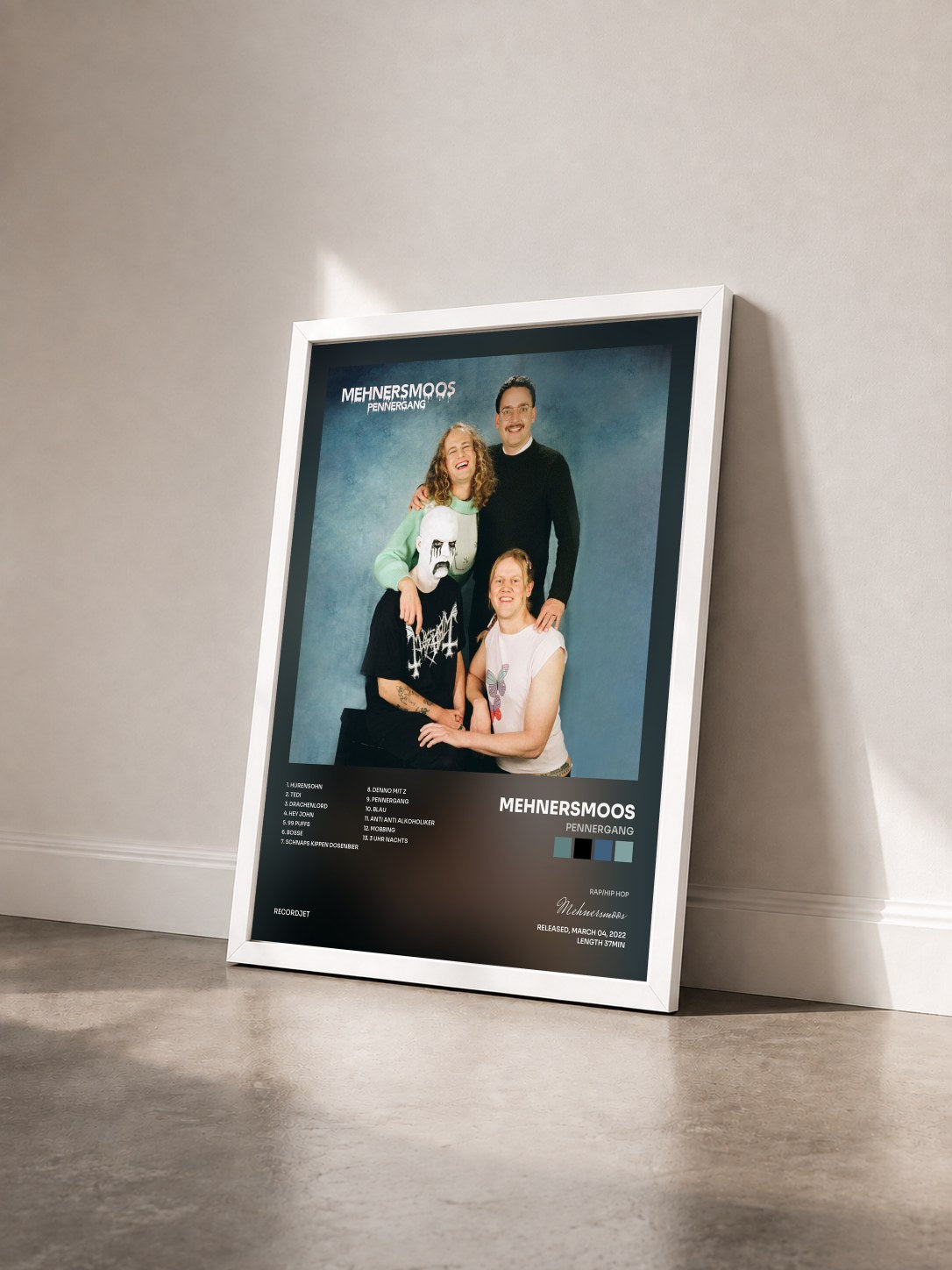 #blanc Tableau de l'album Pennergang de Mehnersmoos vu de trois quarts, cadre blanc