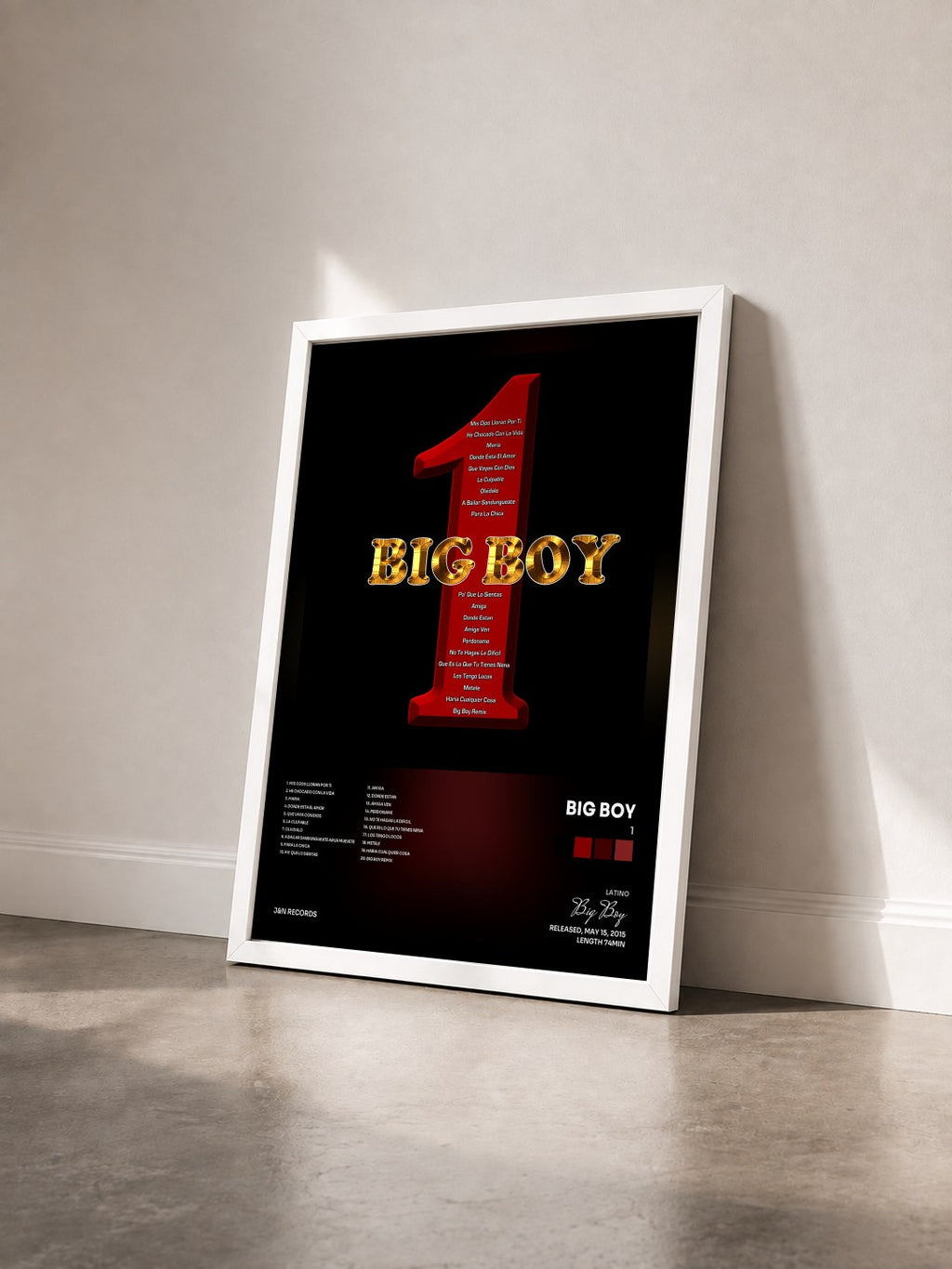 #blanc 1 by Big Boy as a framed art print seen at an angle, white frame