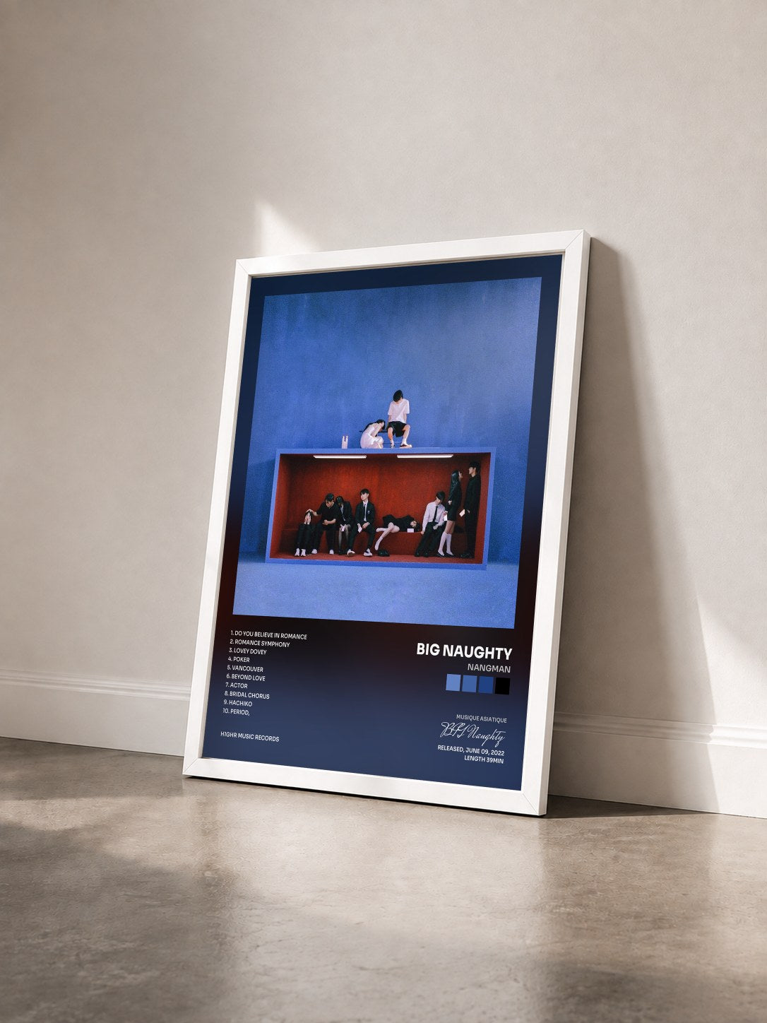 #blanc Tableau de l'album NANGMAN de BIG Naughty vu de trois quarts, cadre blanc