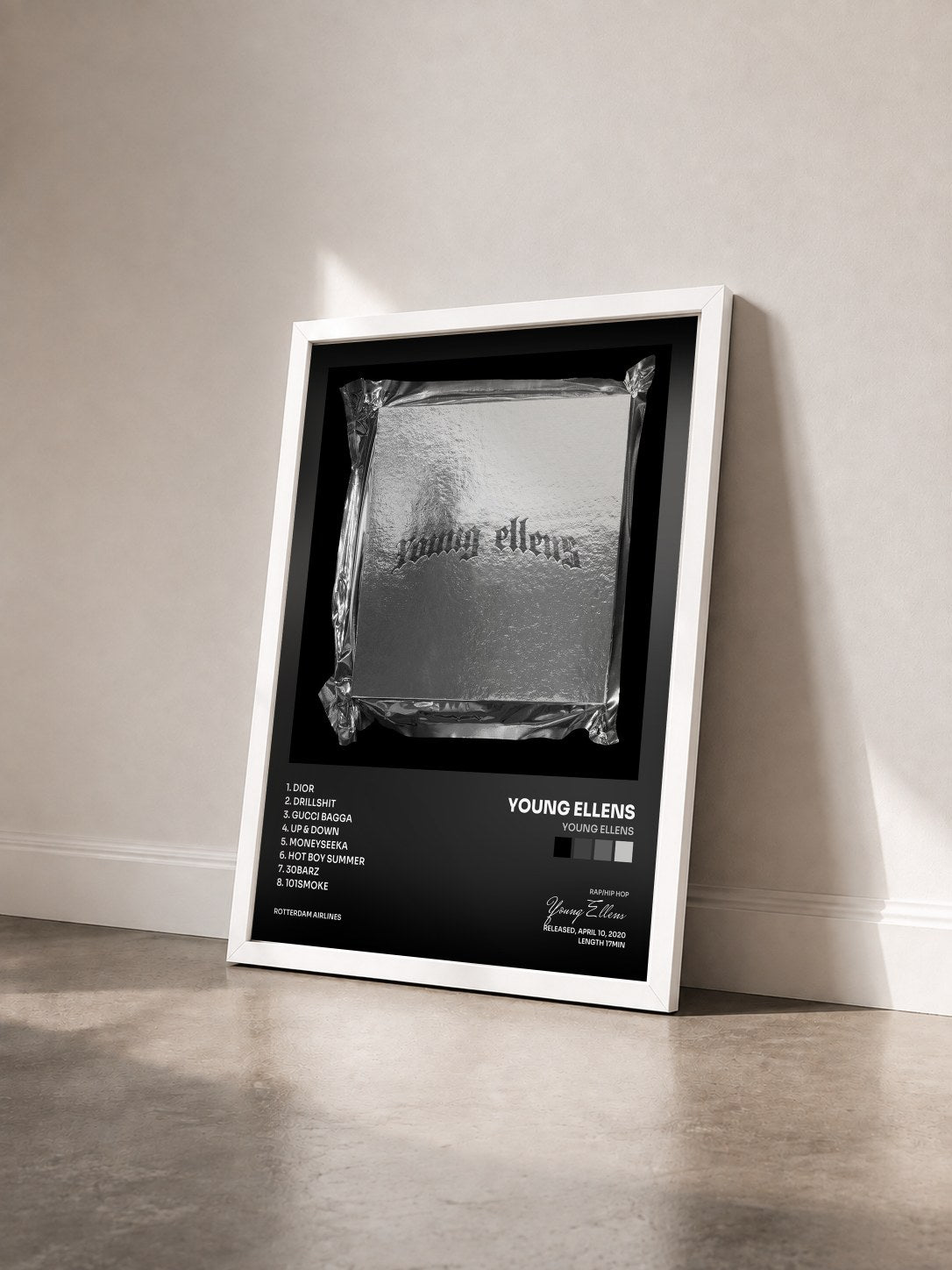 #blanc Tableau de l'album Young Ellens de Young Ellens vu de trois quarts, cadre blanc