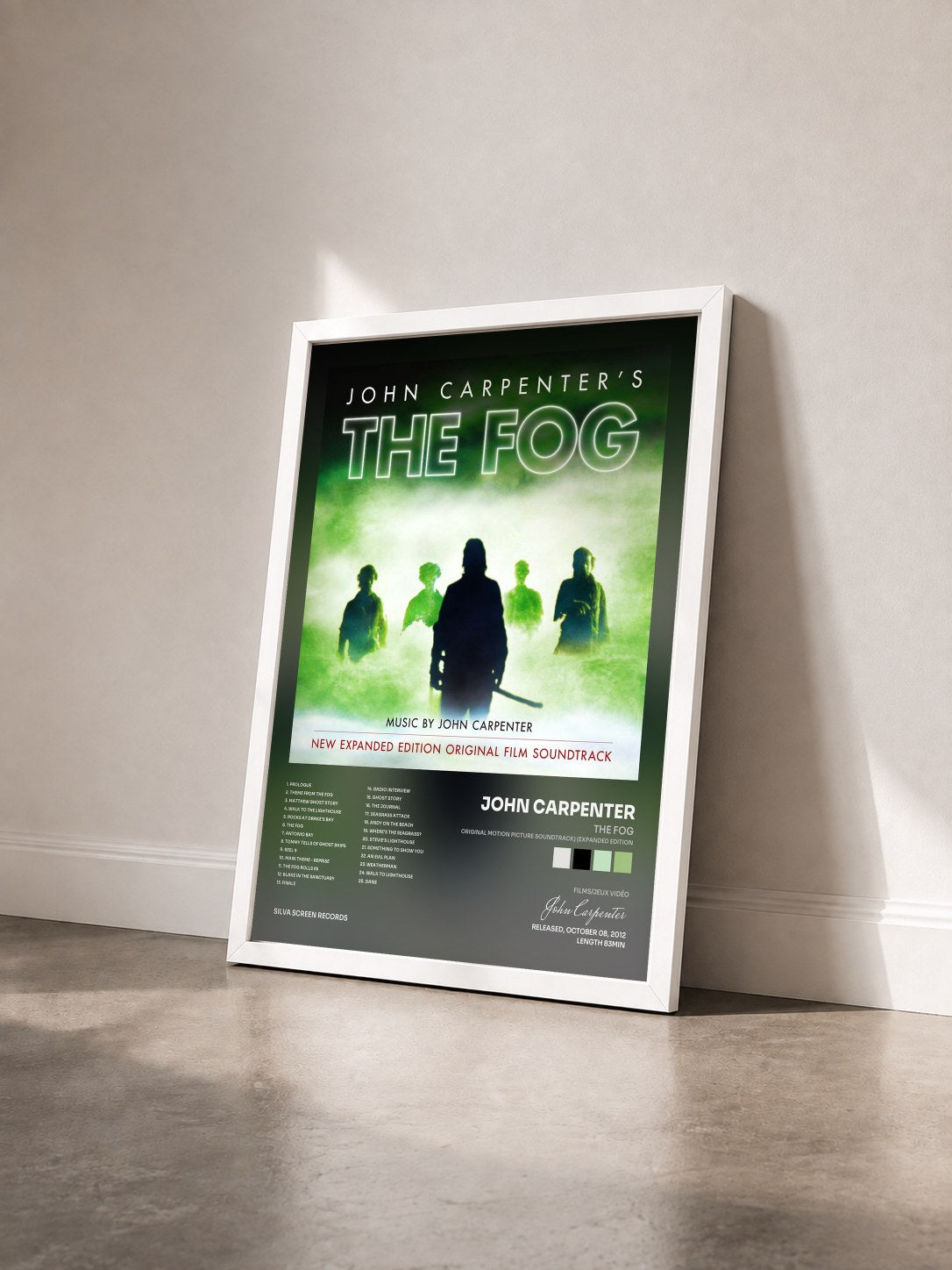 #blanc Tableau de l'album The Fog (Original Motion Picture Soundtrack) (Expanded Edition) de John Carpenter vu de trois quarts, cadre blanc