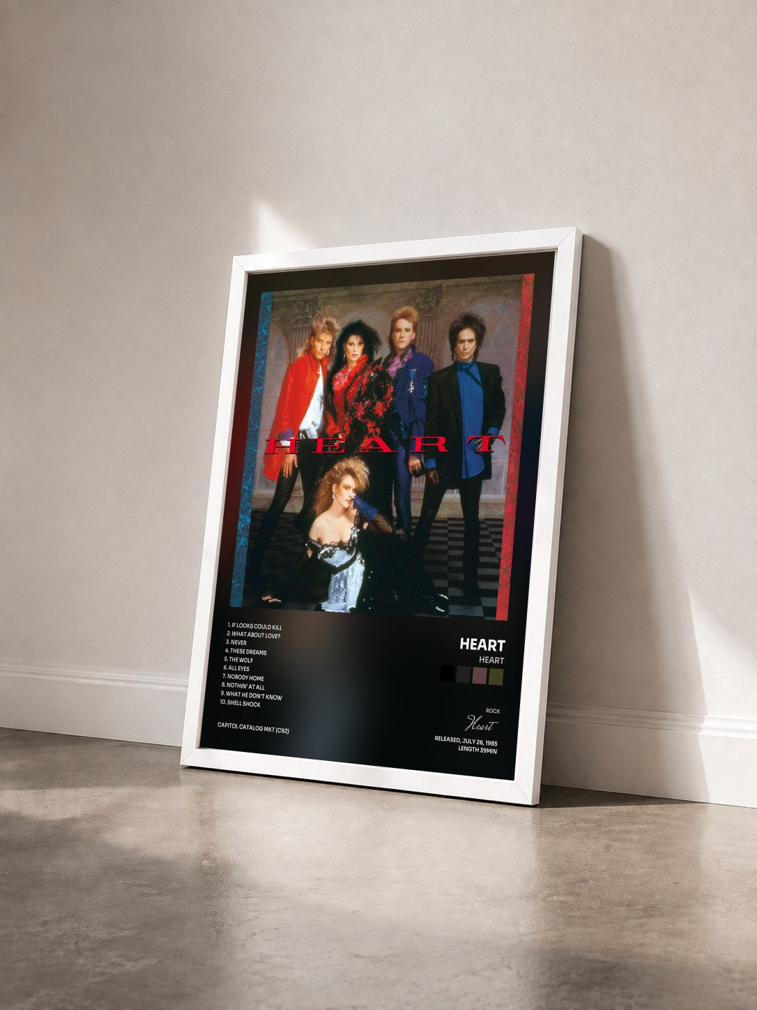 #blanc Tableau de l'album Heart de Heart vu de trois quarts, cadre blanc