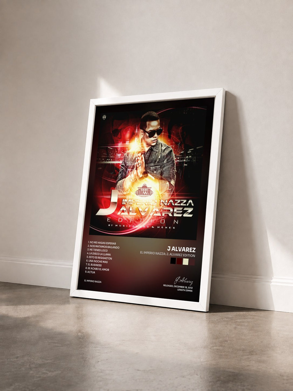 #blanc Tableau de l'album El Imperio Nazza: J. Alvarez Edition de J Alvarez vu de trois quarts, cadre blanc