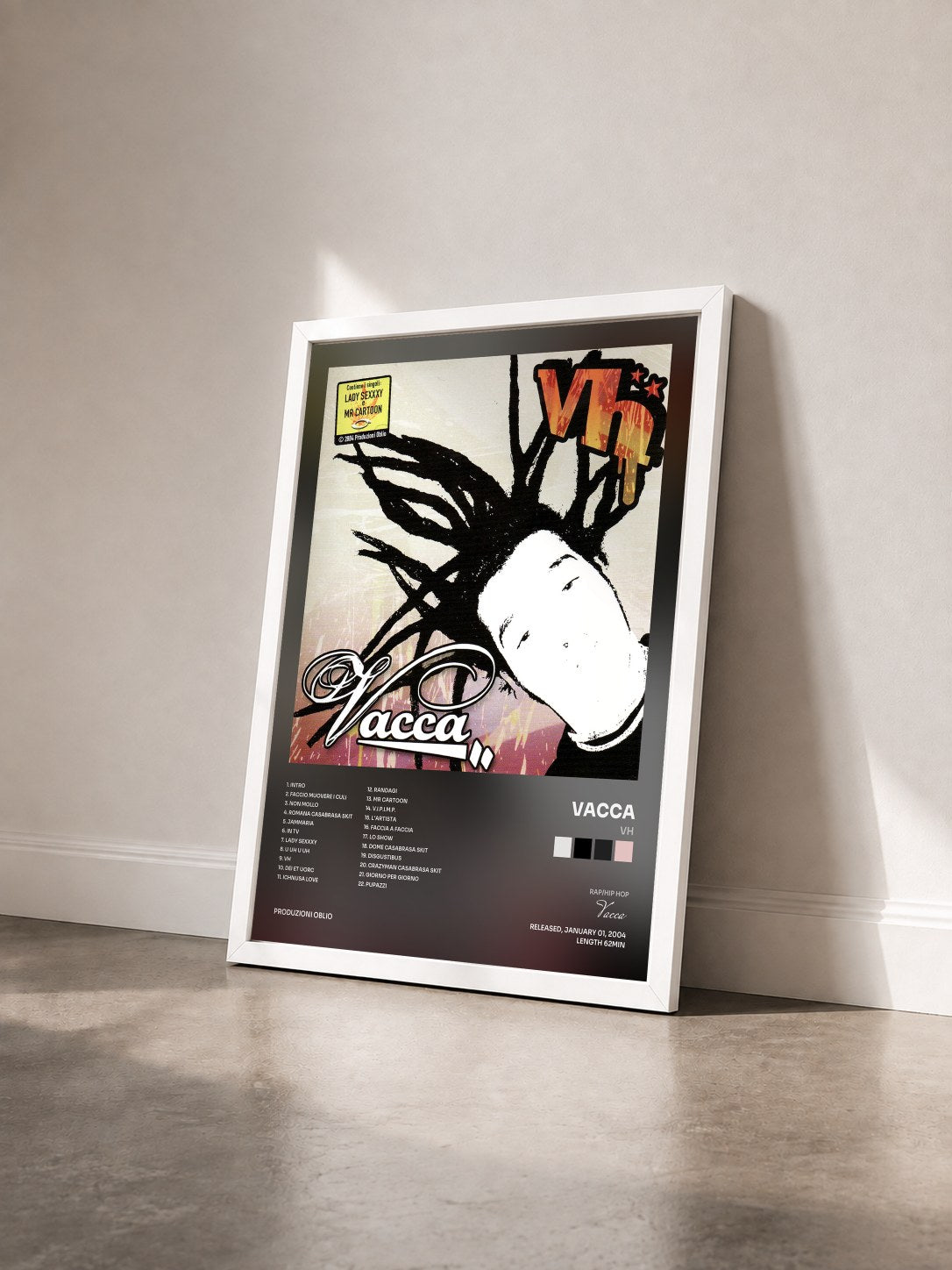#blanc Tableau de l'album Vh de Vacca vu de trois quarts, cadre blanc