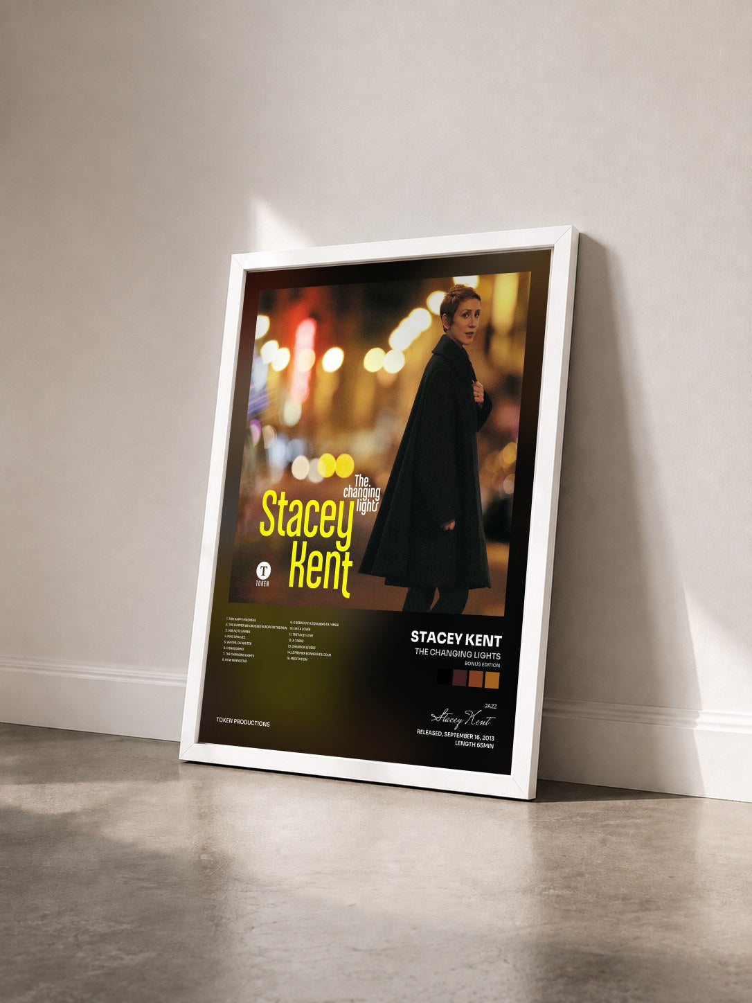 #blanc Tableau de l'album The Changing Lights (Bonus Edition) de Stacey Kent vu de trois quarts, cadre blanc