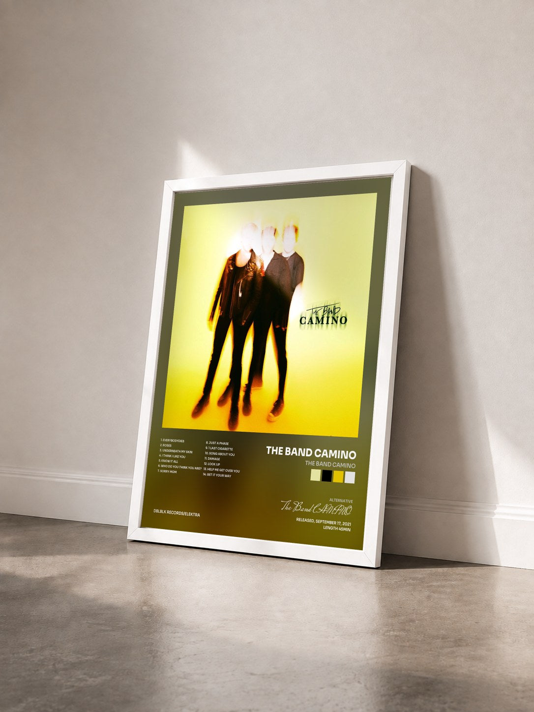 #blanc Tableau de l'album The Band CAMINO de The Band CAMINO vu de trois quarts, cadre blanc