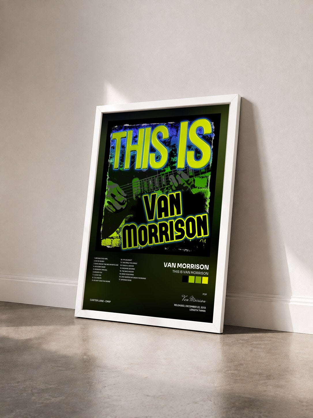 #blanc Tableau de l'album This Is Van Morrison de Van Morrison vu de trois quarts, cadre blanc