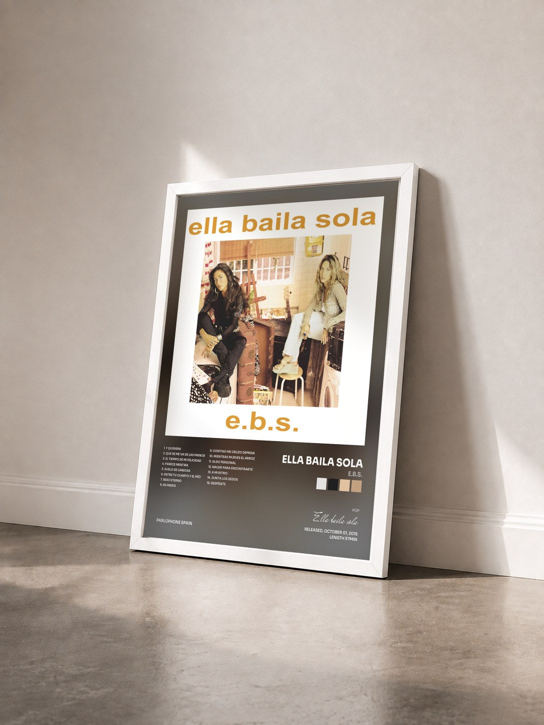 #blanc Tableau de l'album E.B.S. de Ella baila sola vu de trois quarts, cadre blanc