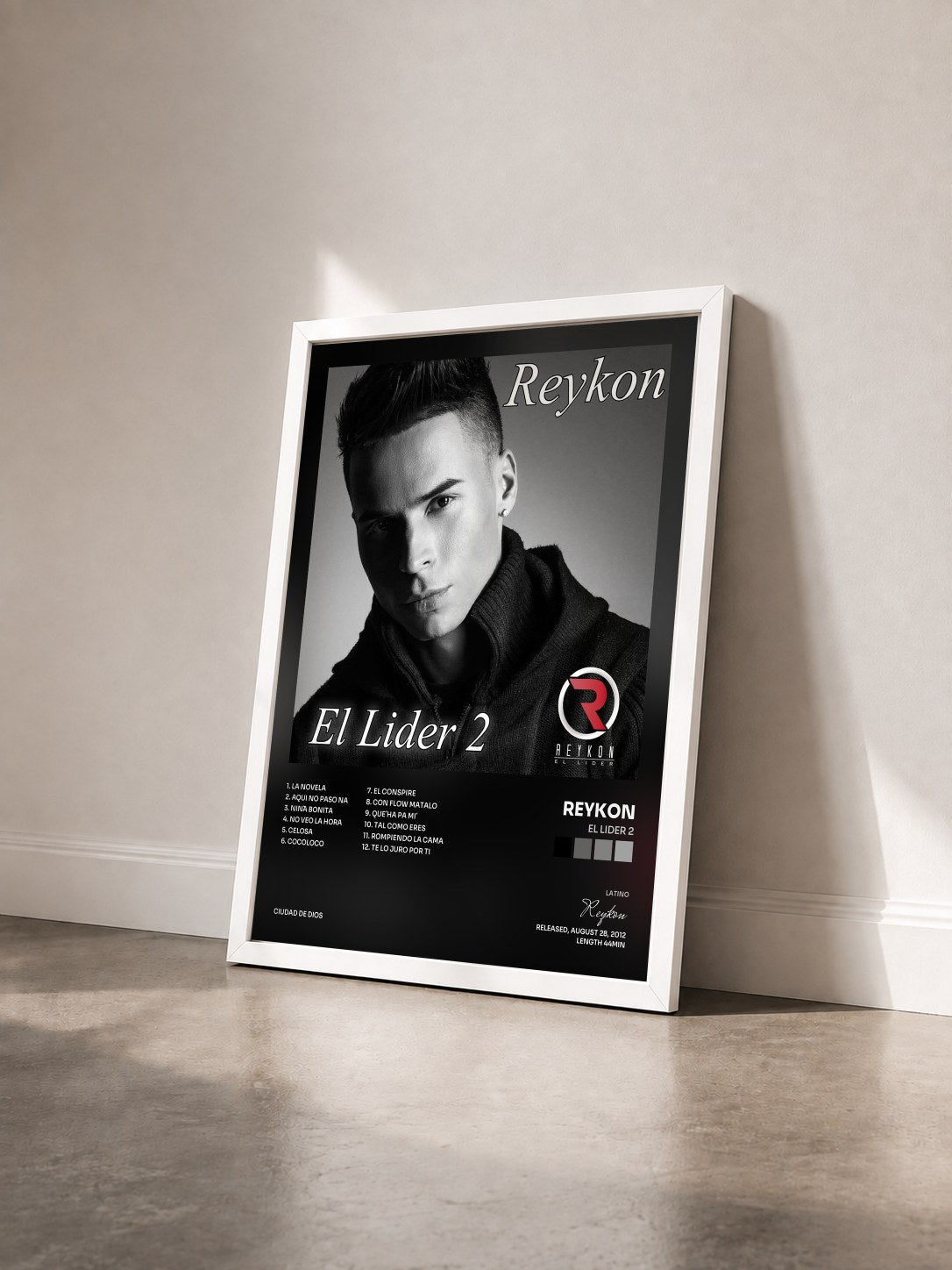 #blanc Tableau de l'album El Lider 2 de Reykon vu de trois quarts, cadre blanc