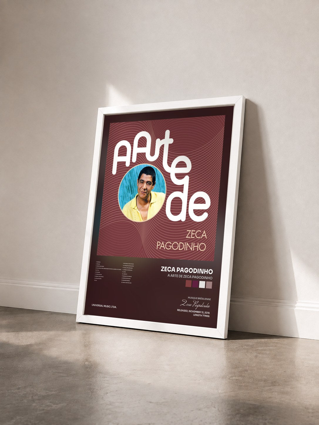 #blanc Tableau de l'album A Arte De Zeca Pagodinho de Zeca Pagodinho vu de trois quarts, cadre blanc