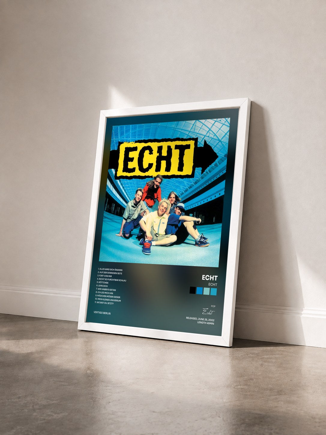 #blanc Tableau de l'album Echt de Echt vu de trois quarts, cadre blanc