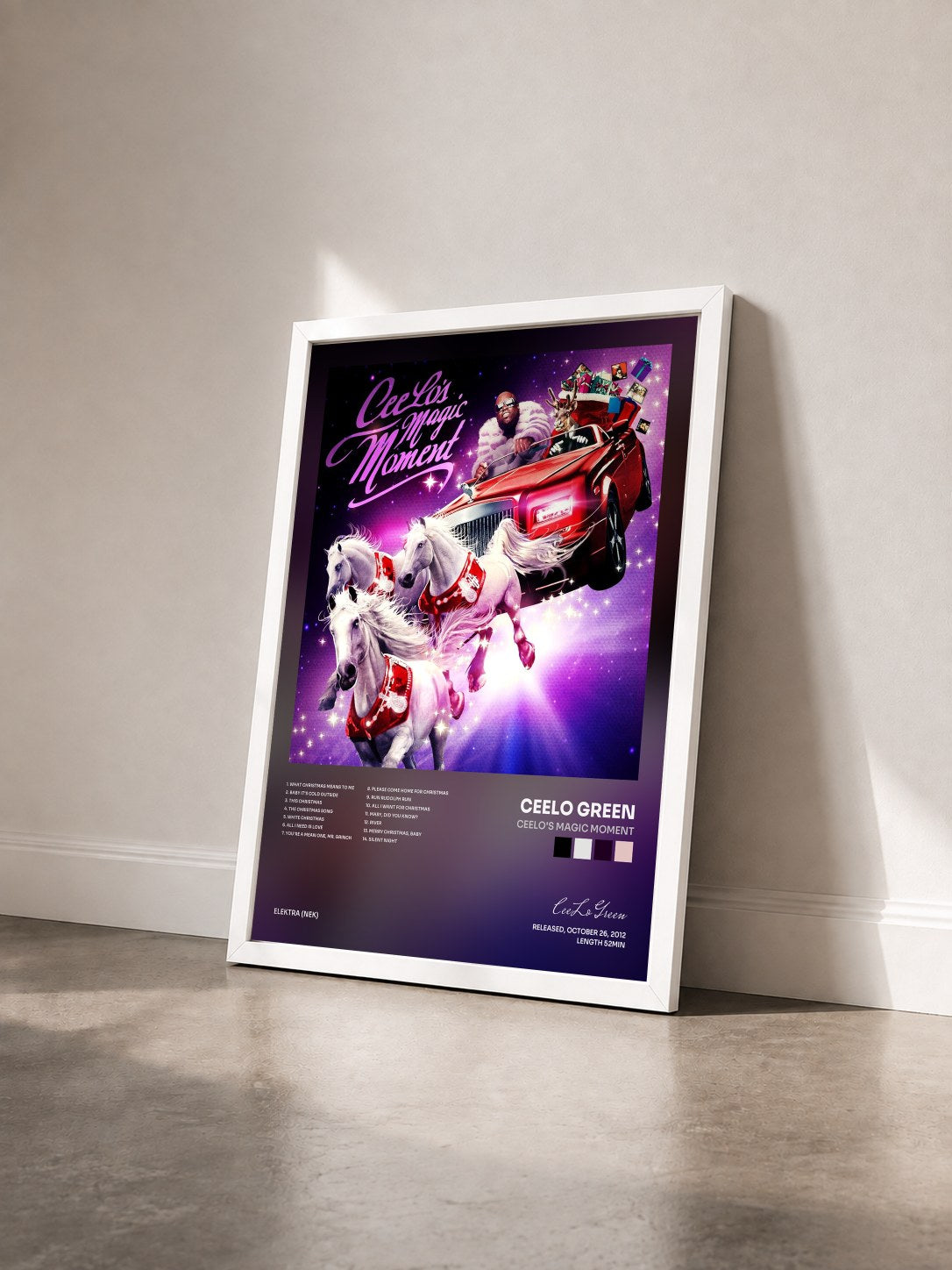 #blanc Tableau de l'album CeeLo's Magic Moment de CeeLo Green vu de trois quarts, cadre blanc