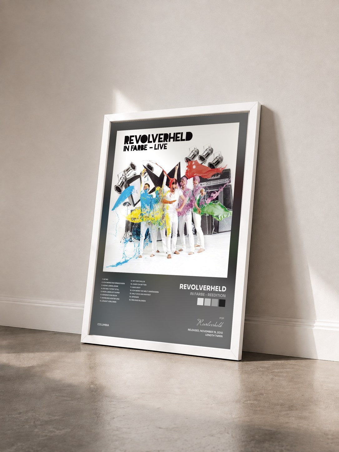 #blanc Tableau de l'album In Farbe - ReEdition de Revolverheld vu de trois quarts, cadre blanc