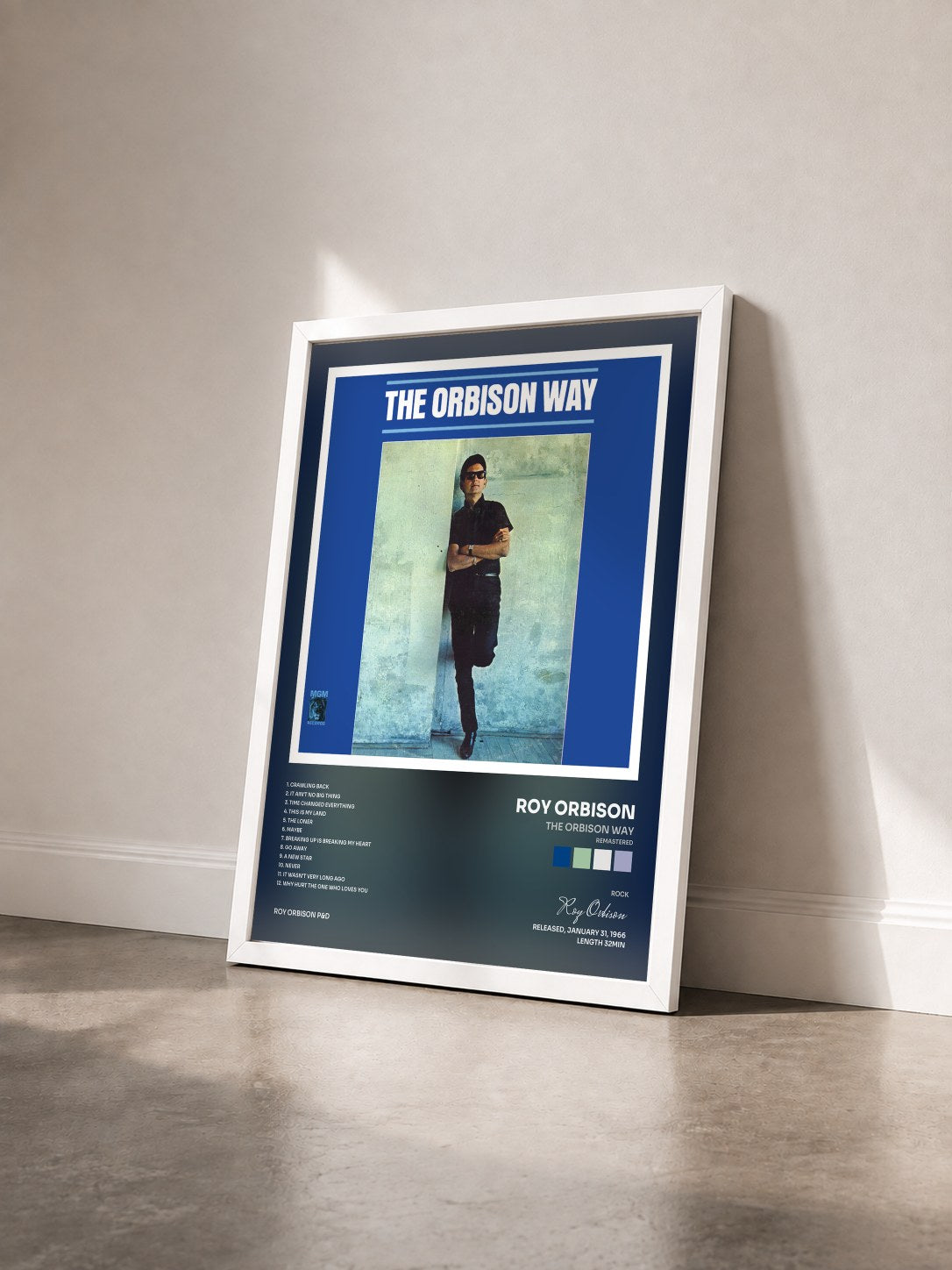 #blanc Tableau de l'album The Orbison Way (Remastered) de Roy Orbison vu de trois quarts, cadre blanc