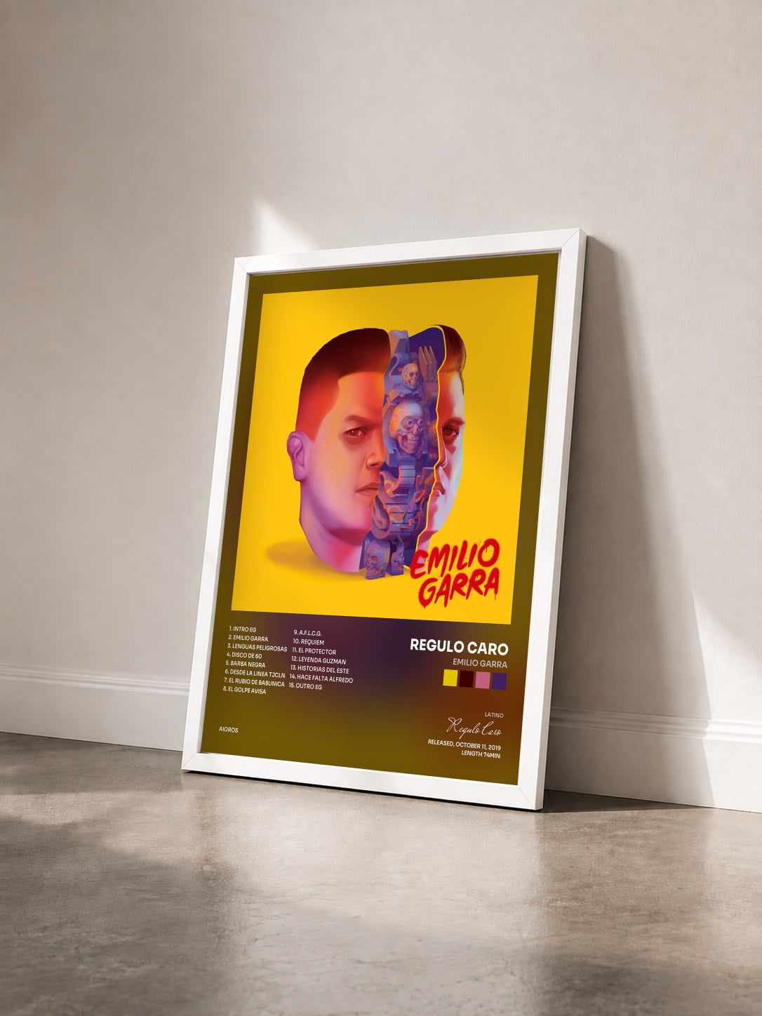 #blanc Tableau de l'album Emilio Garra de Regulo Caro vu de trois quarts, cadre blanc