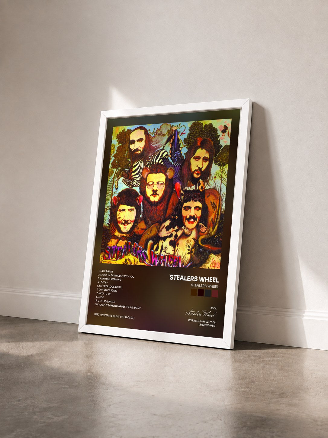 #blanc Tableau de l'album Stealers Wheel de Stealers Wheel vu de trois quarts, cadre blanc