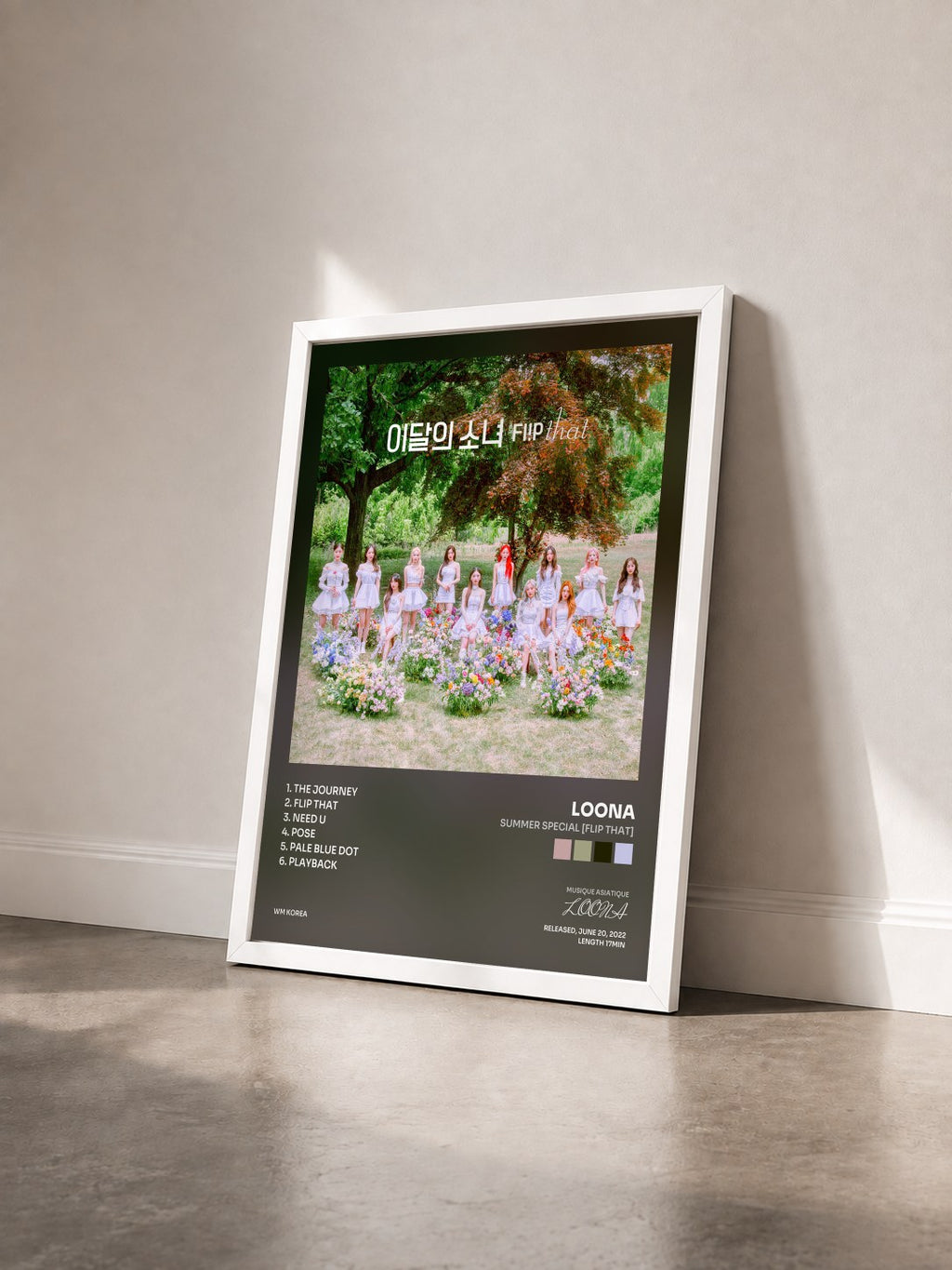 #blanc Tableau de l'album Summer Special [Flip That] de LOONA vu de trois quarts, cadre blanc