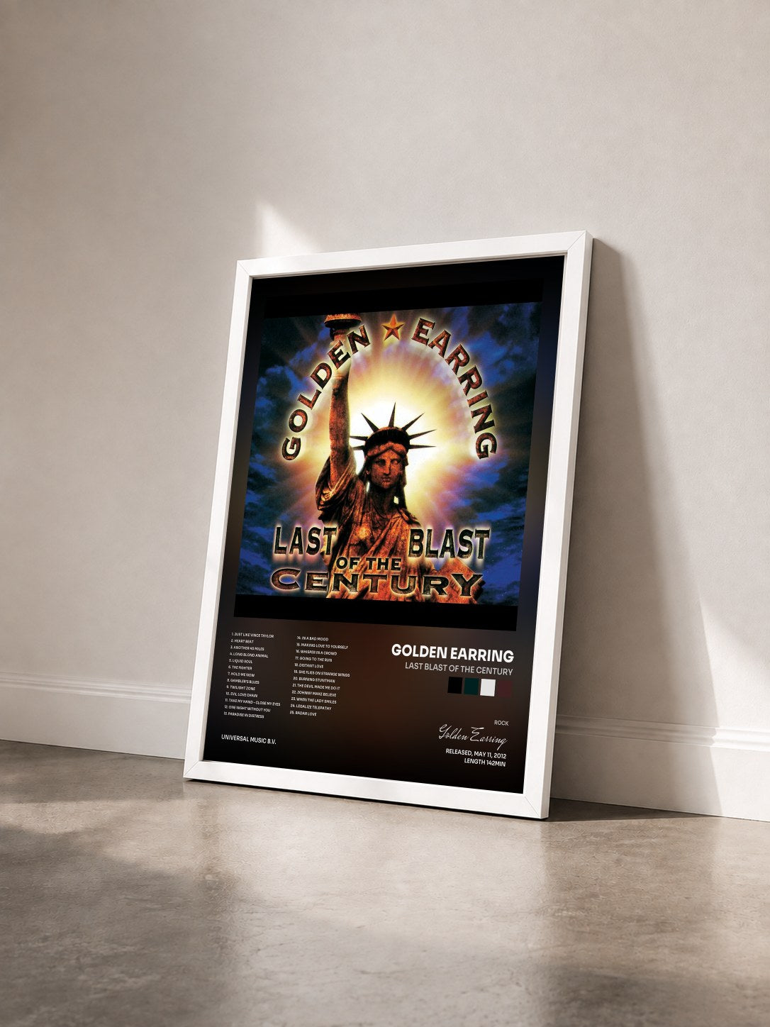 #blanc Tableau de l'album Last Blast Of The Century de Golden Earring vu de trois quarts, cadre blanc